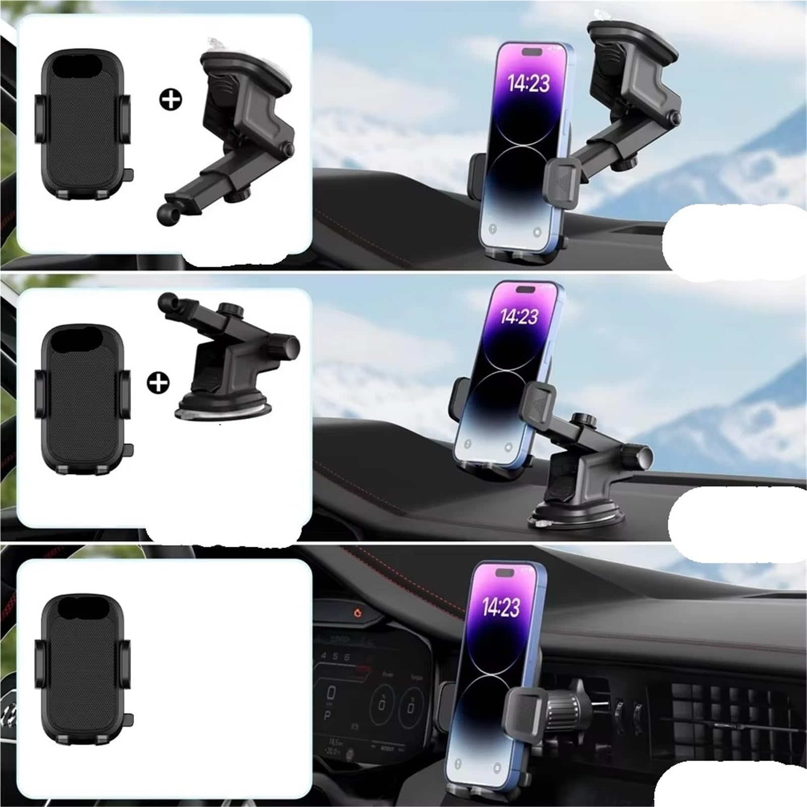 Per Huawei Universale Xnyocn Auto Telefono Supporto Per Super Stabile Auto Cellulare Cruscotto Parabrezza Aria Sfiato Mount Porta Cellulare Auto(Suckers Holder)