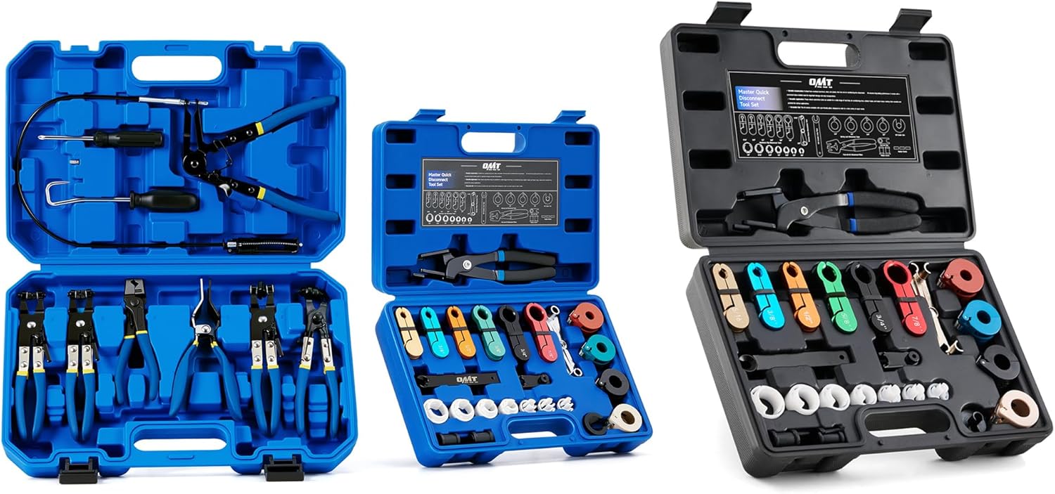 Orion Motor Tech 26pc Fuel Line Disconnect Tool Set & Fuel Line Disconnect & Hose Clamp Pliers Tool Set, Bundle