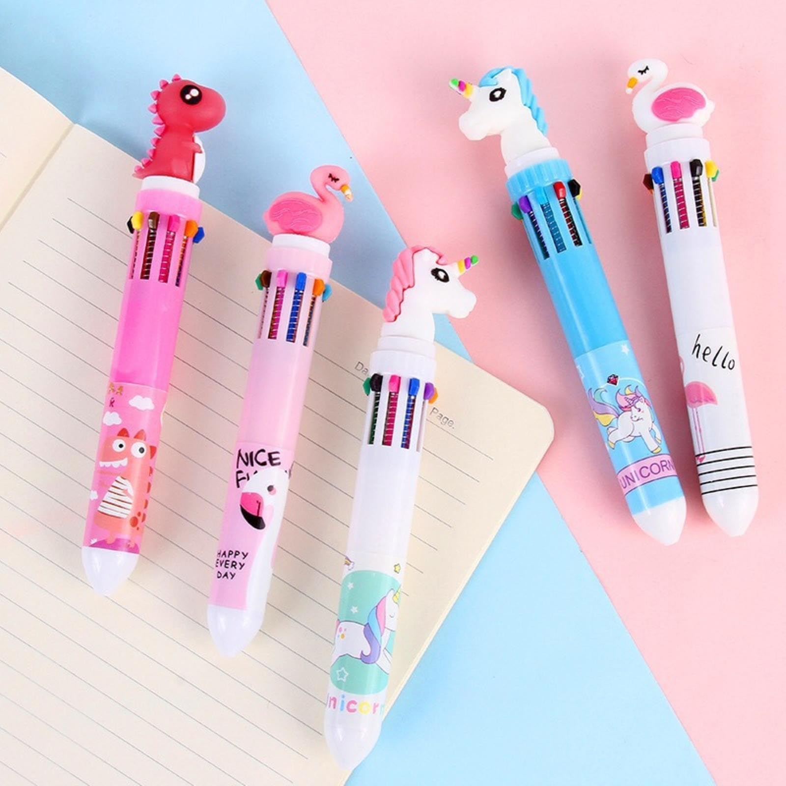 piii♡ joyxiwa 3pc Bullet 0.7mm Cartoon 10-colour Ballpoint PenPush