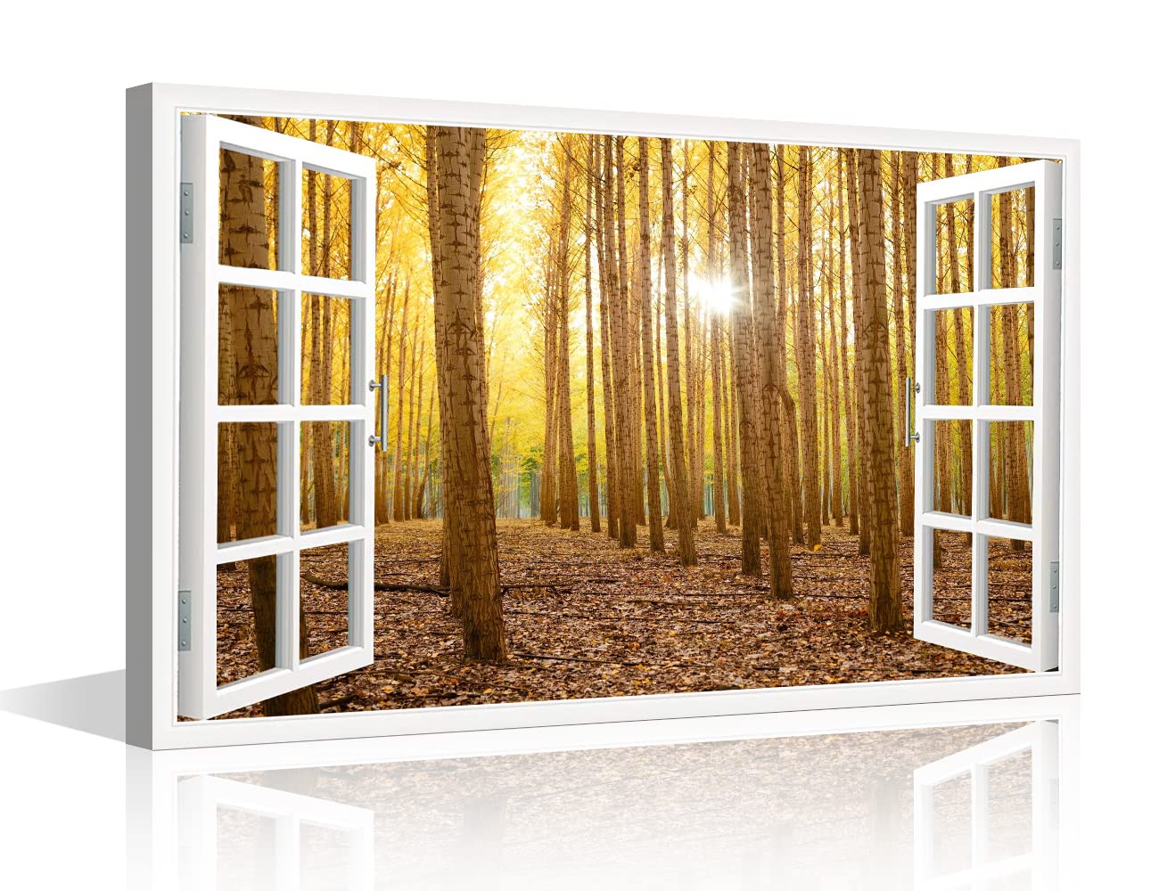 TISHIRON 3D Window View Seaside Effect Canvas Wall Art Prints for Living Room Bedroom Decor Office Kitchen Home Decoration Framed Ready to Hang 12x18inch — view 32