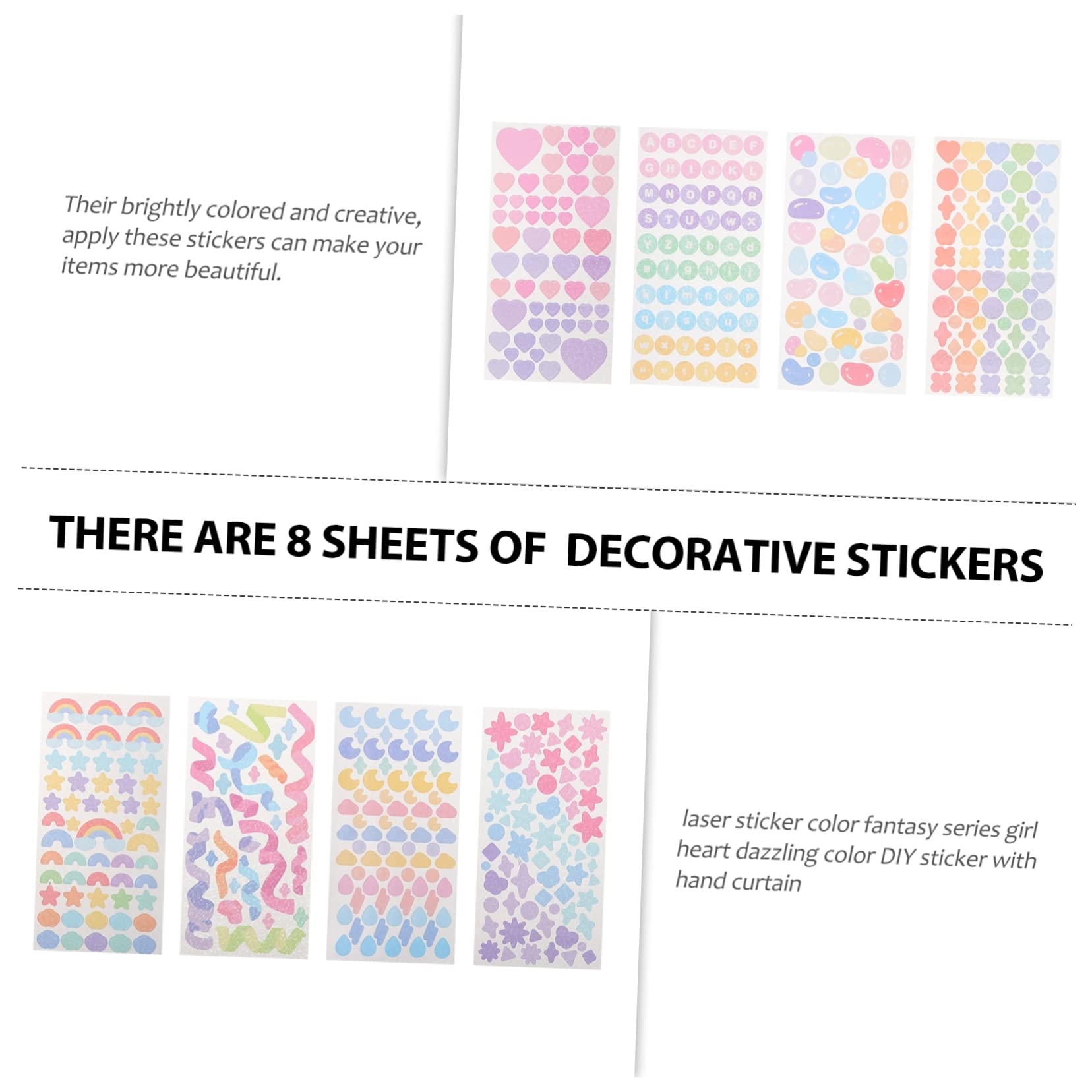 STOBOK Blätter Taschenmaterialaufkleber Scrapbooking-Aufkleber Herz-Scrapbook- Haustier dekorativer bunt schmücken dekorative