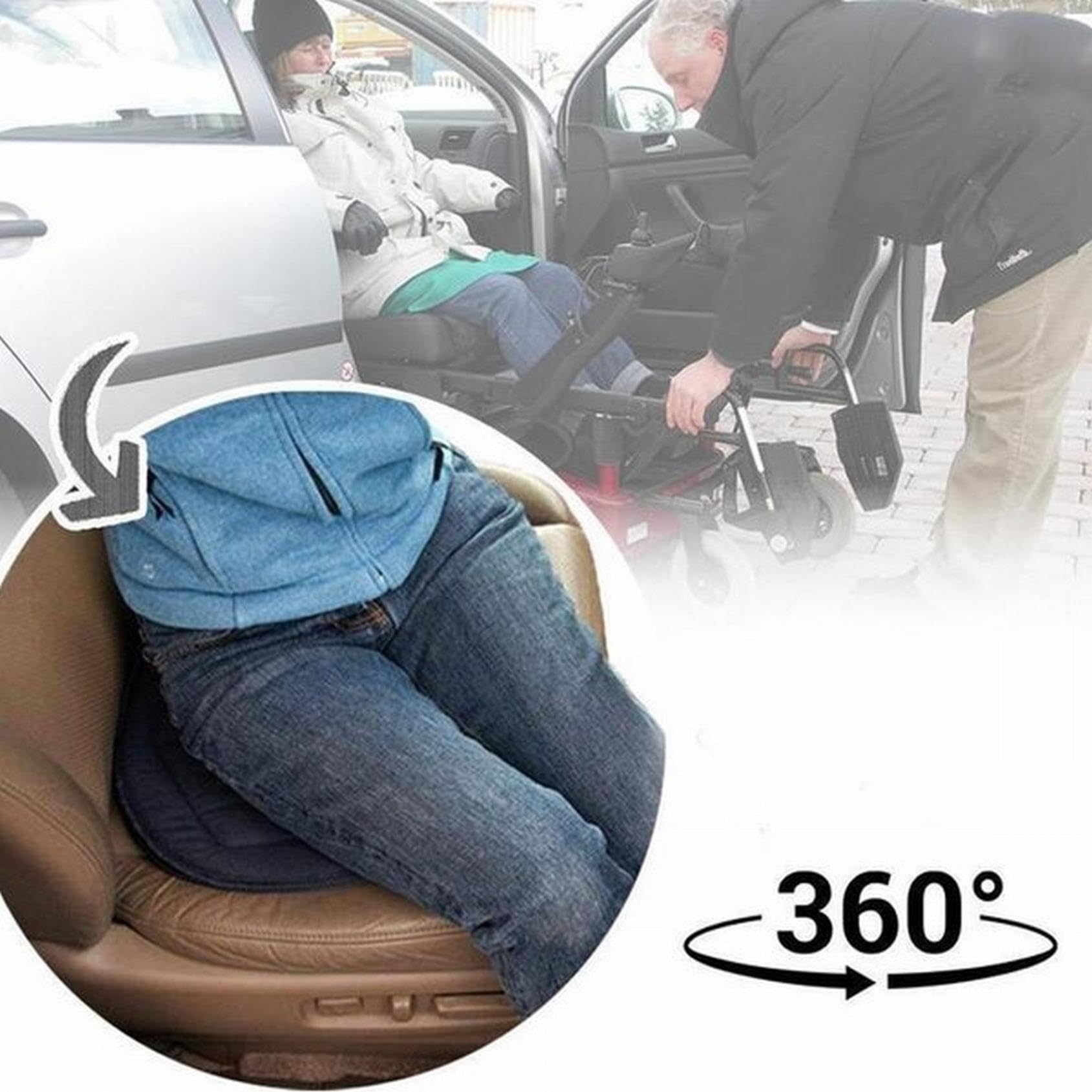 360° Rotating Seat Cushion, Soft Non Slip Swivel Seat Cushion for Car, 360° Degree Rotating Round Seat Cushions, Ergonomic Design Odorless Rotatings Cars Seats 360° for Car, Sedan and Truck (D)