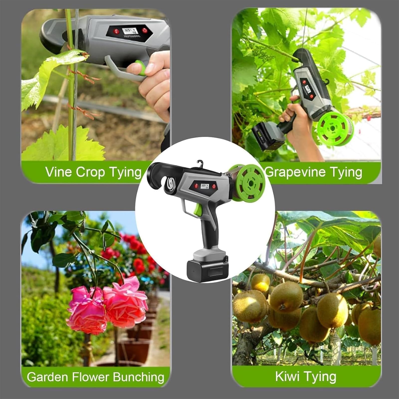 Atadora Eléctrica De Plantas, Juego Comercial para Atar Ramas con Batería De Litio, Herramientas para Atar Viñas Y Ramas Viejas, Máquina para Atar Plantas De Jardín, Tomates, Pepinos