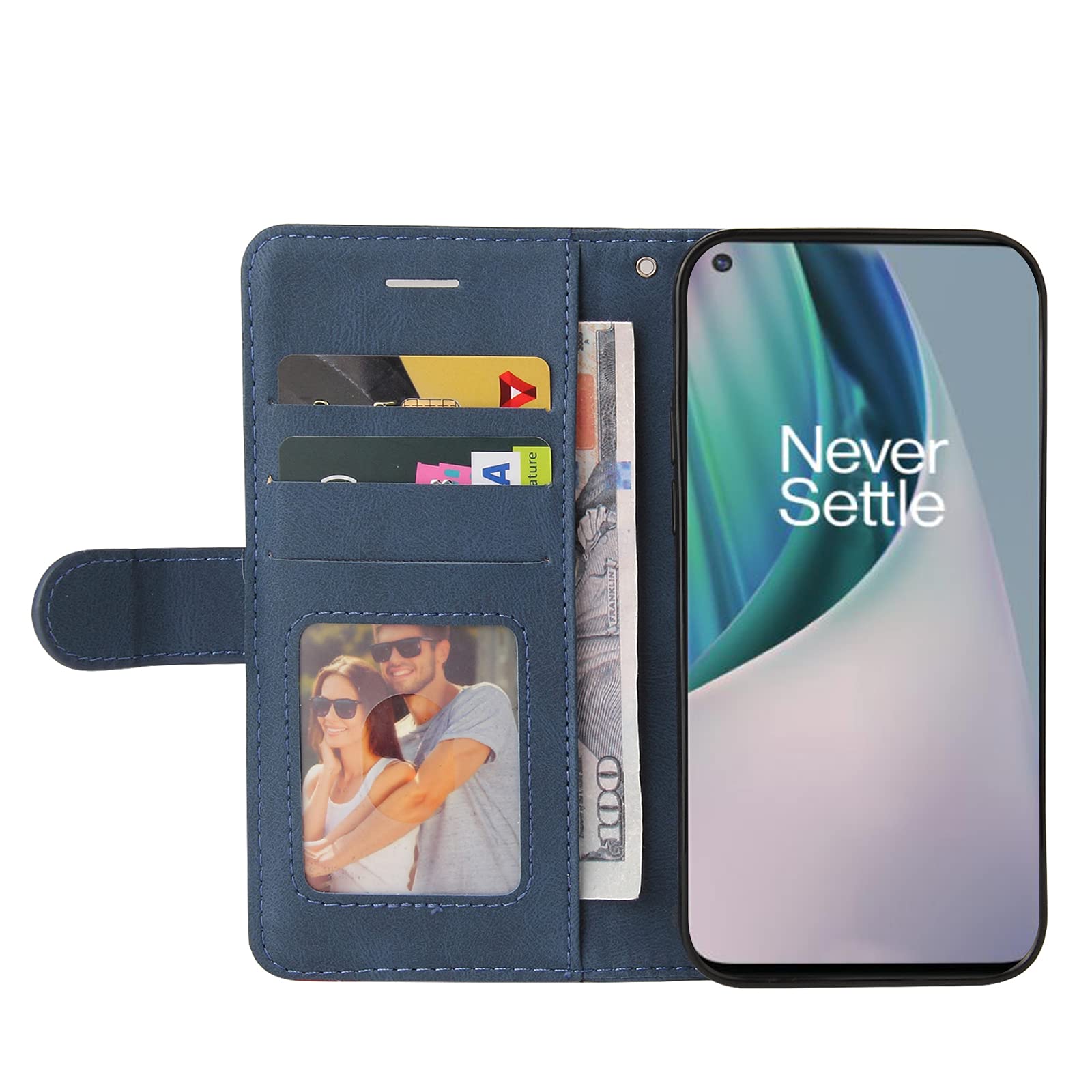 Fatcatparadise Cover per OnePlus Nord N10 5G, Custodia OnePlus Nord N10 5G, Cover a Libro Wallet in Pelle Premium Protettiva Portafoglio Antifurto Chiusura Magnetica Flip Telefono Case (Rosso