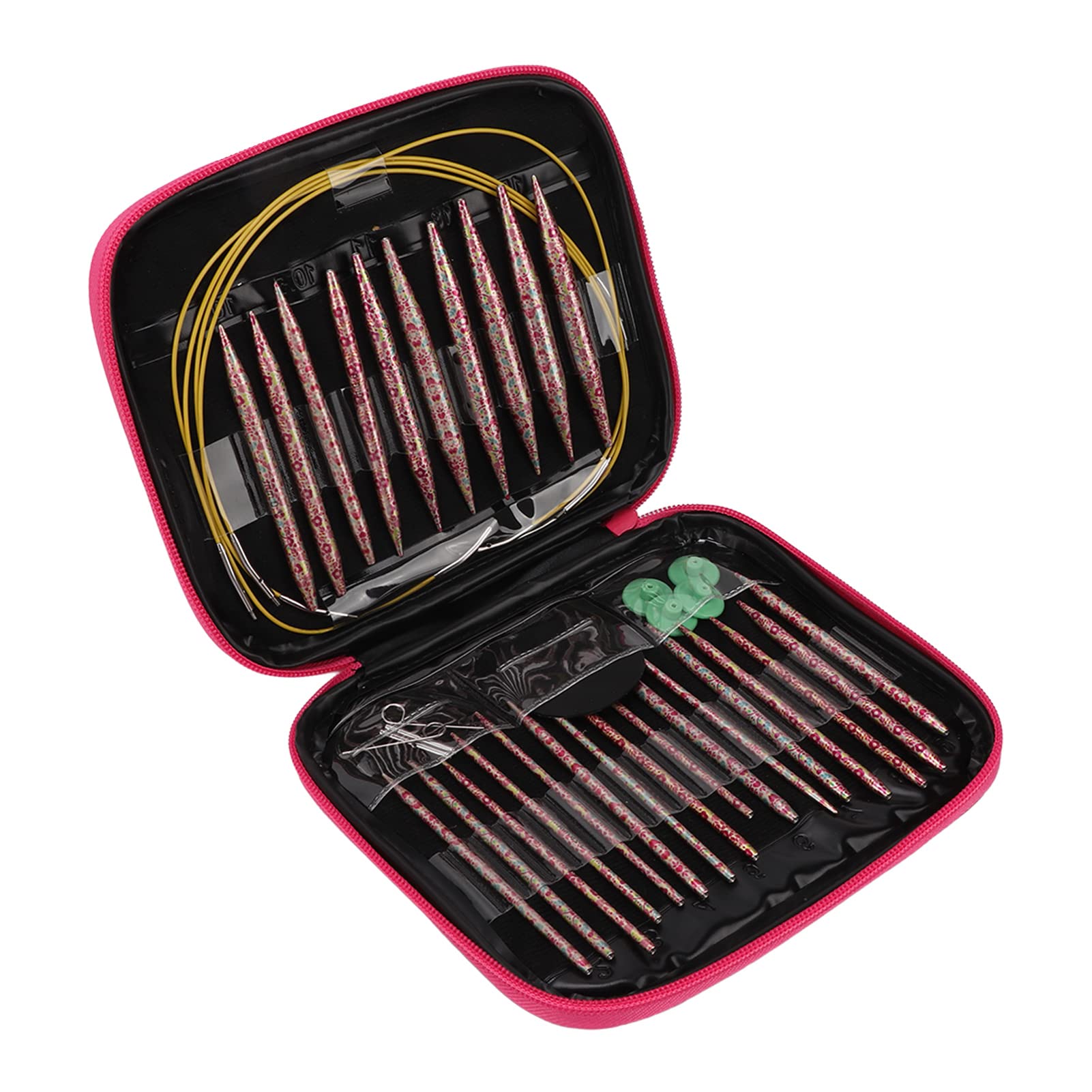 Set Ferri da Maglia Circolari Intercambiabili Materiale in Alluminio Maglioni Cappelli Appassionati di Maglieria Tutti i Progetti di Tessitura Amanti 'uncinetto