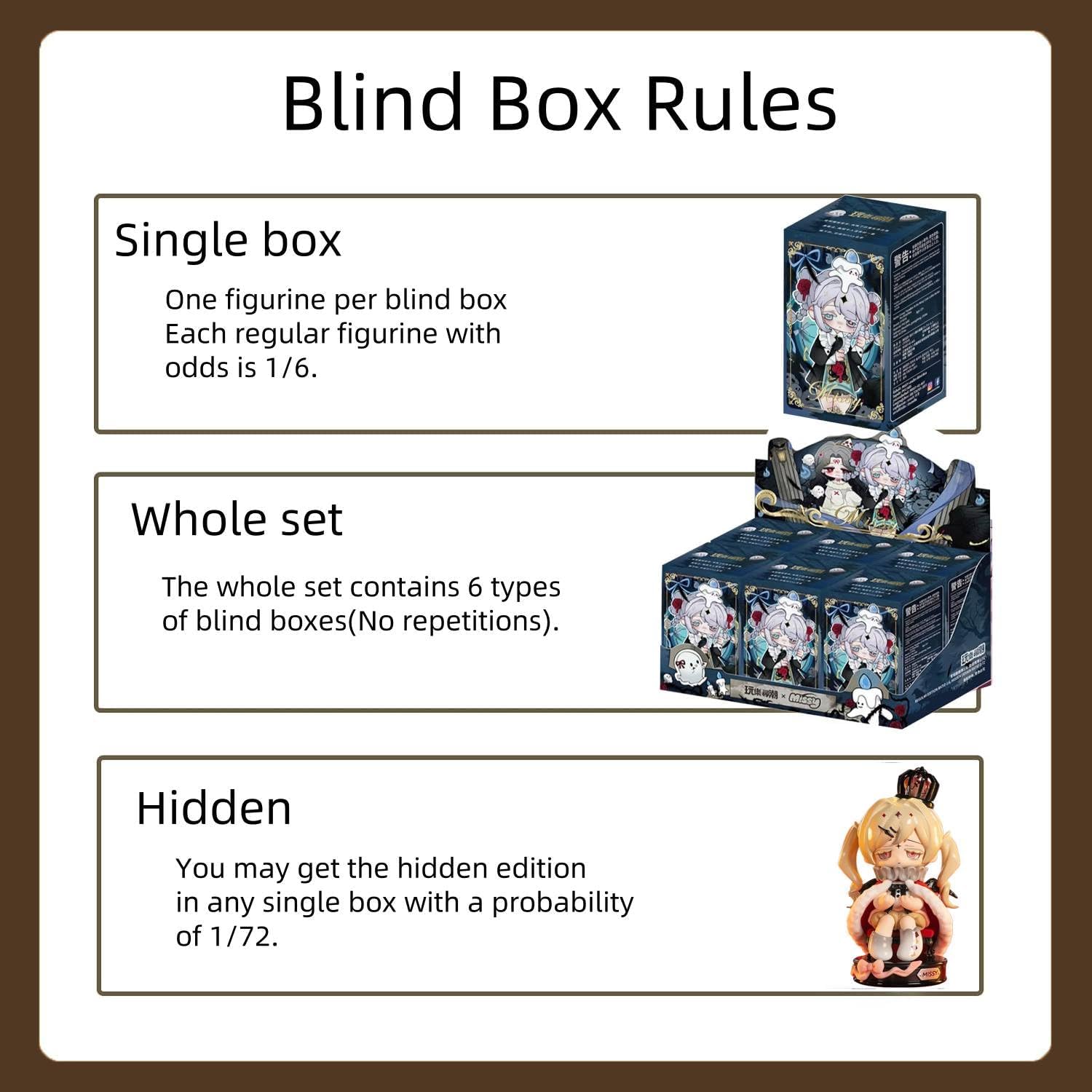 Missy Cute Girl Crow Paradise Series Blind Box Figures 6PCs Figurine Ornament