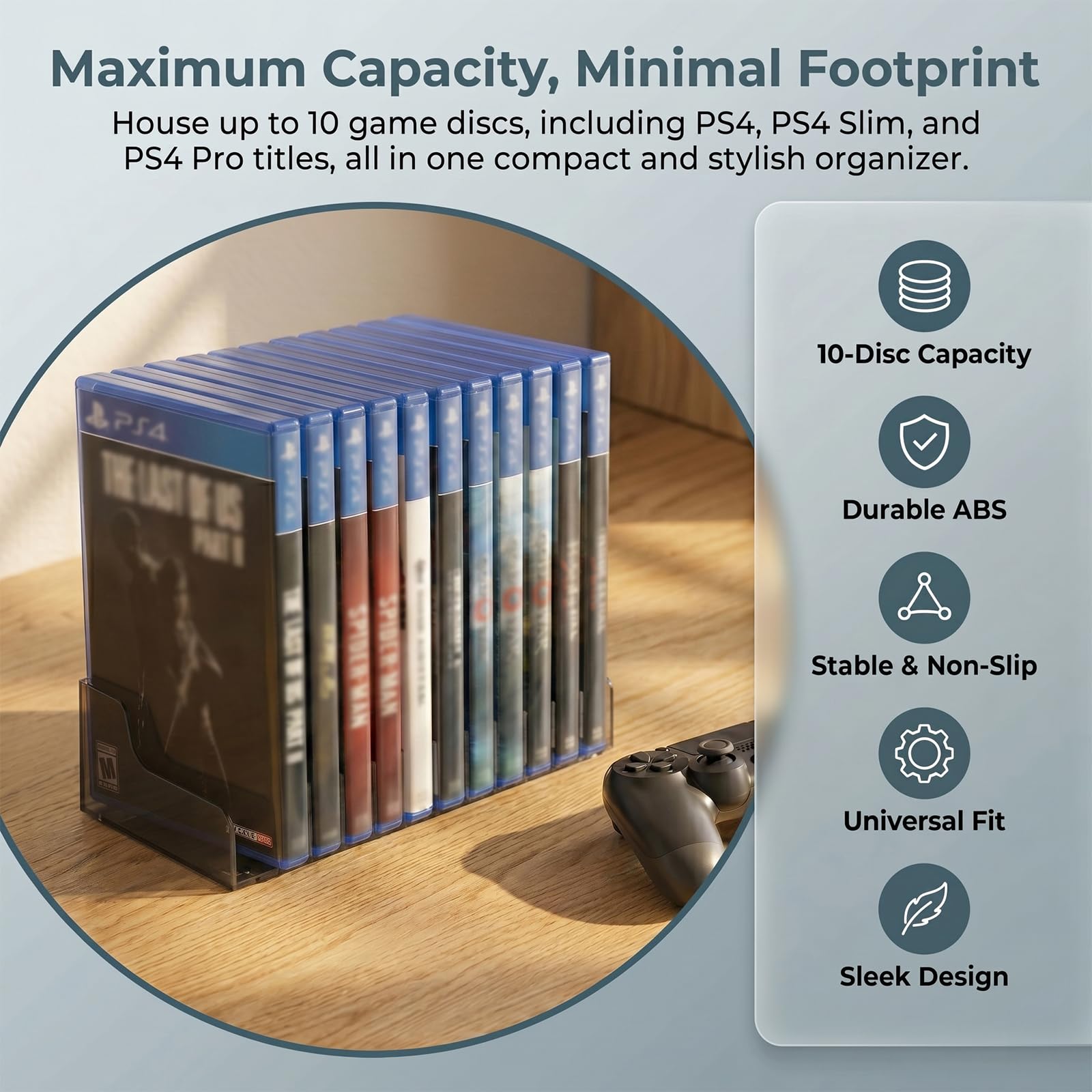 Porta Carte da Gioco, 2 PCS Scatola Carte di Gioco ad 10 Fogli Capacità, Supporto CD per PS4/PS4 SLIM/PS4 PRO
