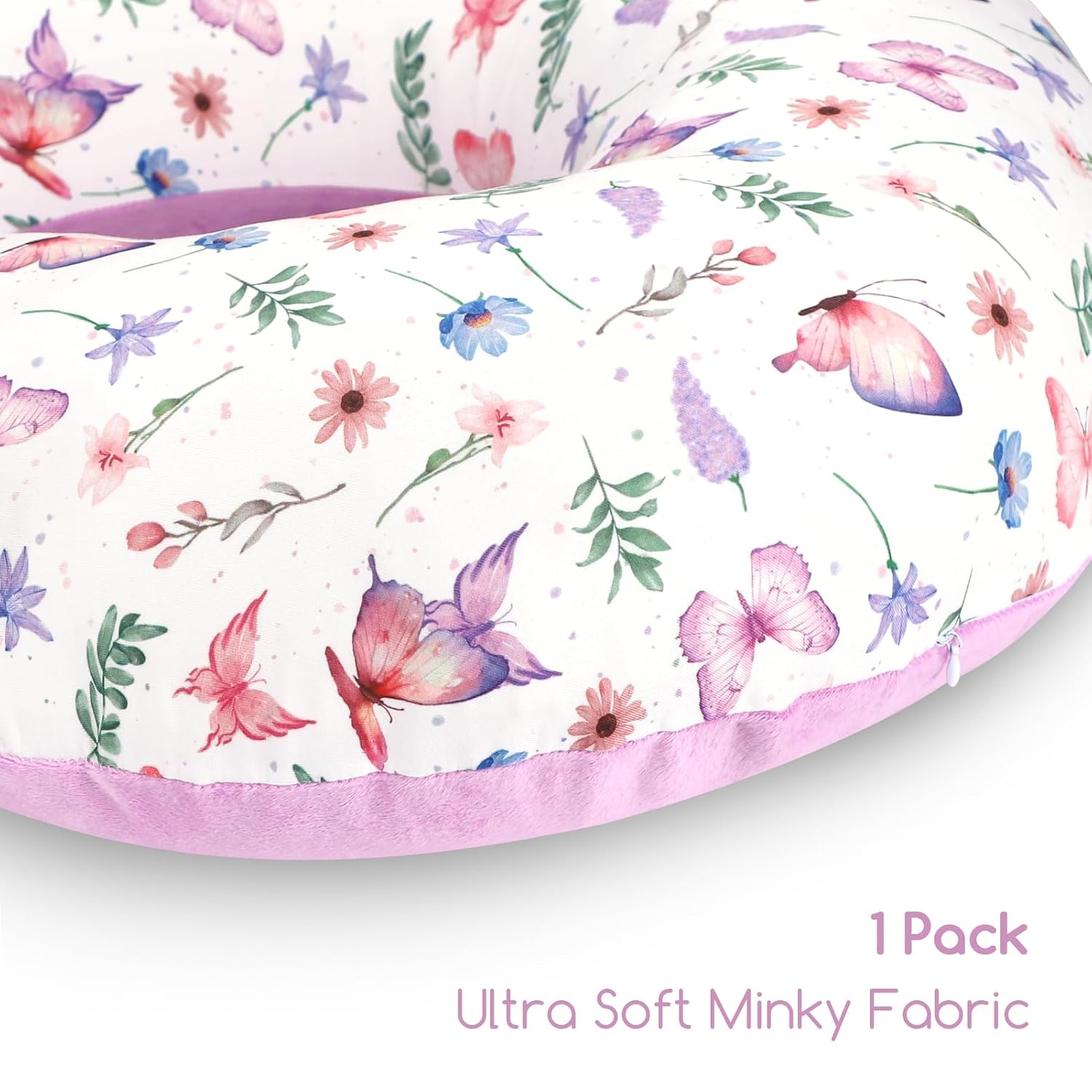 Nursing Pillow Cover 1 Pack, Minky Removable Nursing Pillowcase for Breastfeeding Pillows, Reversible Feeding Slipcover for Baby Boys/Girls, Super Soft Comfortable (Butterfly) - Image 3