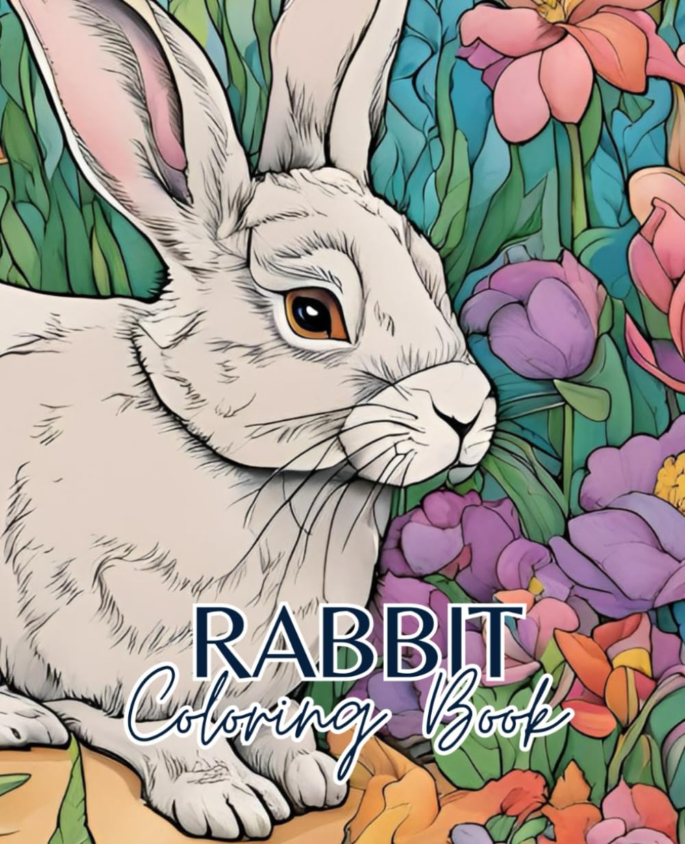 Rabbit coloring book with 51 pages | Bunnies Coloring Book | Rodent Coloring Book | Animal Coloring Book | Pet coloring book: Relax and color your way ... this charming rabbit-themed coloring book.