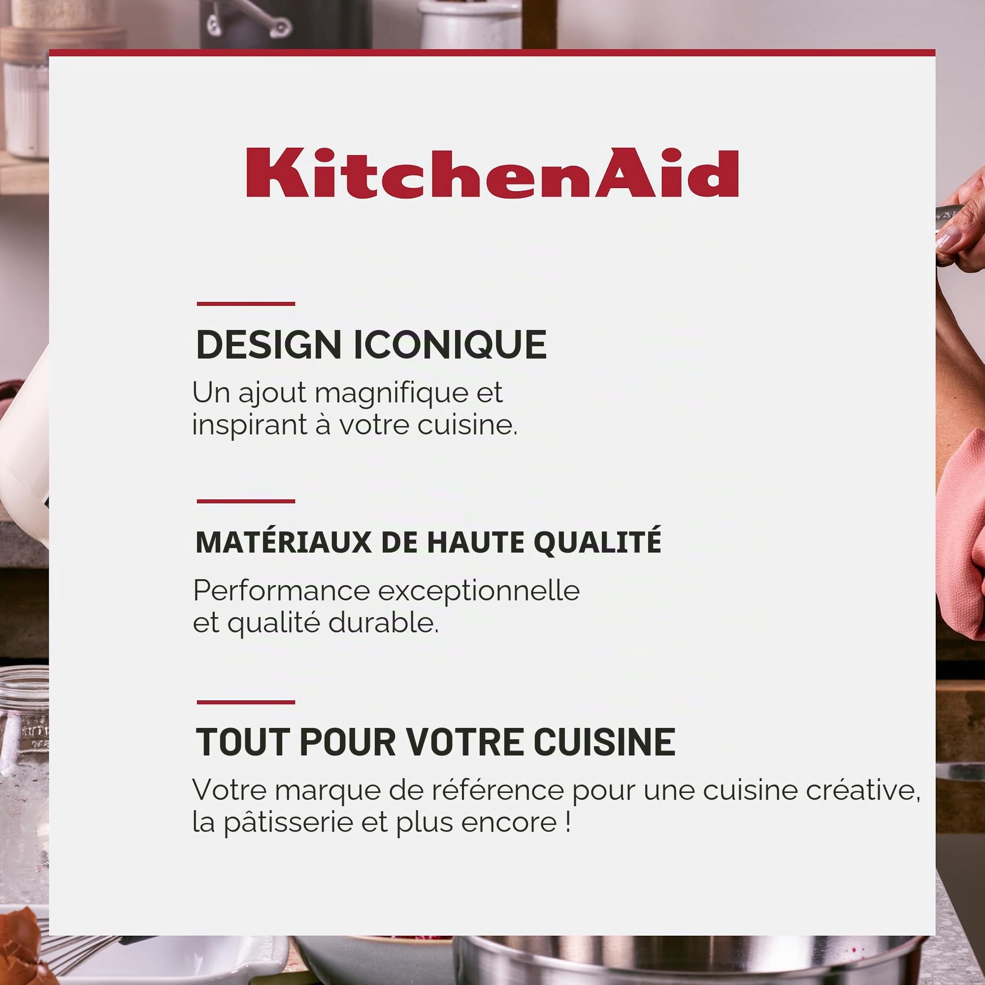 KitchenAid Stainless Steel Wok en acier inoxydable antiadhésif en céramique sans PFAS de 28 cm/3,6 litres, pour induction, four et lave-vaisselle, argenté