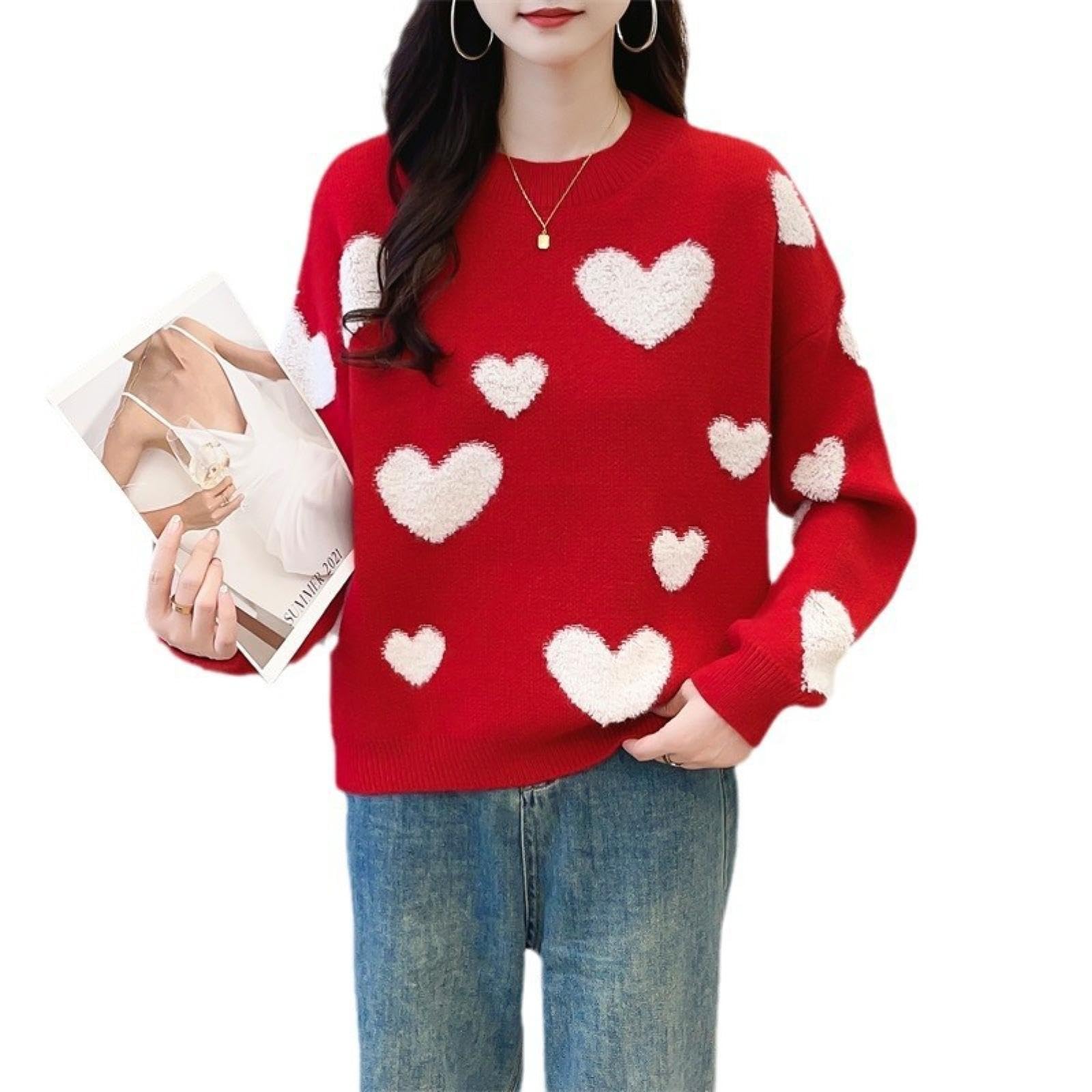 Moherowy sweter z dzianiny z rękawami nietoperza, damski sweter z cienkiej dzianiny, sweter z wełny merynosów z sercem styl sztokholmski wiosenny strój podróżny damskie czyste ubrania dziewczęce