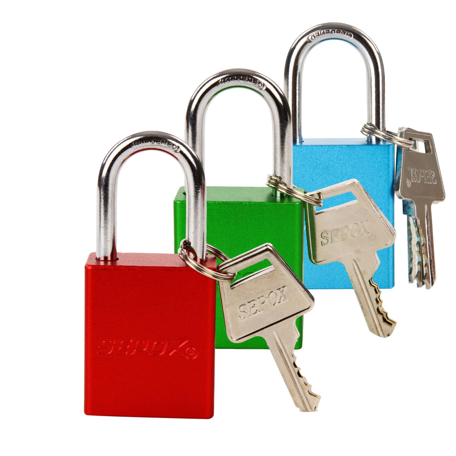 SEPOX Weatherproof Solid Aluminum Keyed Alike Padlock Industrial-Grade Padlock For Security Waterproof,Corrosion Resistant Safety,for Lock-Out, Garden,Locker-Lock,Sheds,Cabinets,Doors(Red 12 Pack