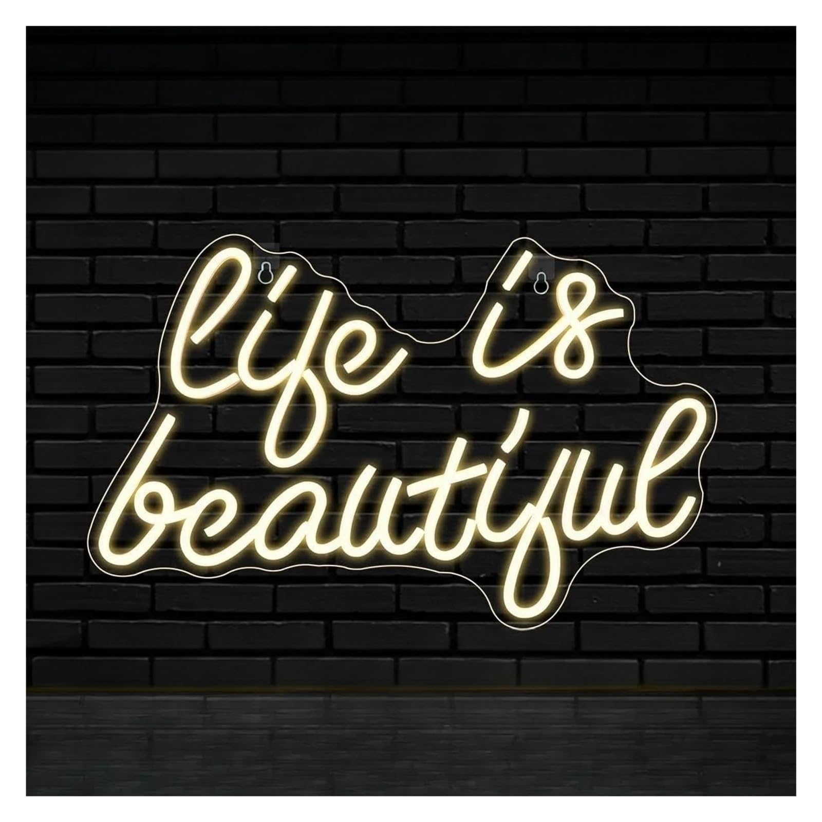 Decoración Lámparas Letrero De Neón Life Is Beautiful Para Decoración De Pared, Luz LED Con Letras Para Dormitorio, Sala De Estar, Colgante, Alimentado Por USB, 40cm×25cm