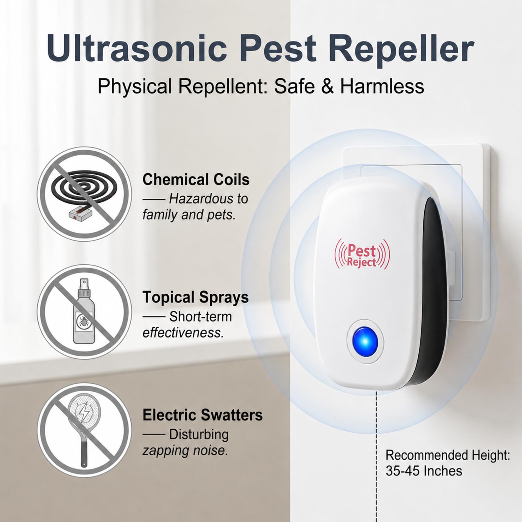 6 Pièces Répulsif Ultrason Anti Rongeurs Insectes pour Intérieur | Prise Répulsif Électronique Insectes Anti Insectes Efficace Contre Fourmis Mouches Rats Fourmis Araignées Moustiques Sûr