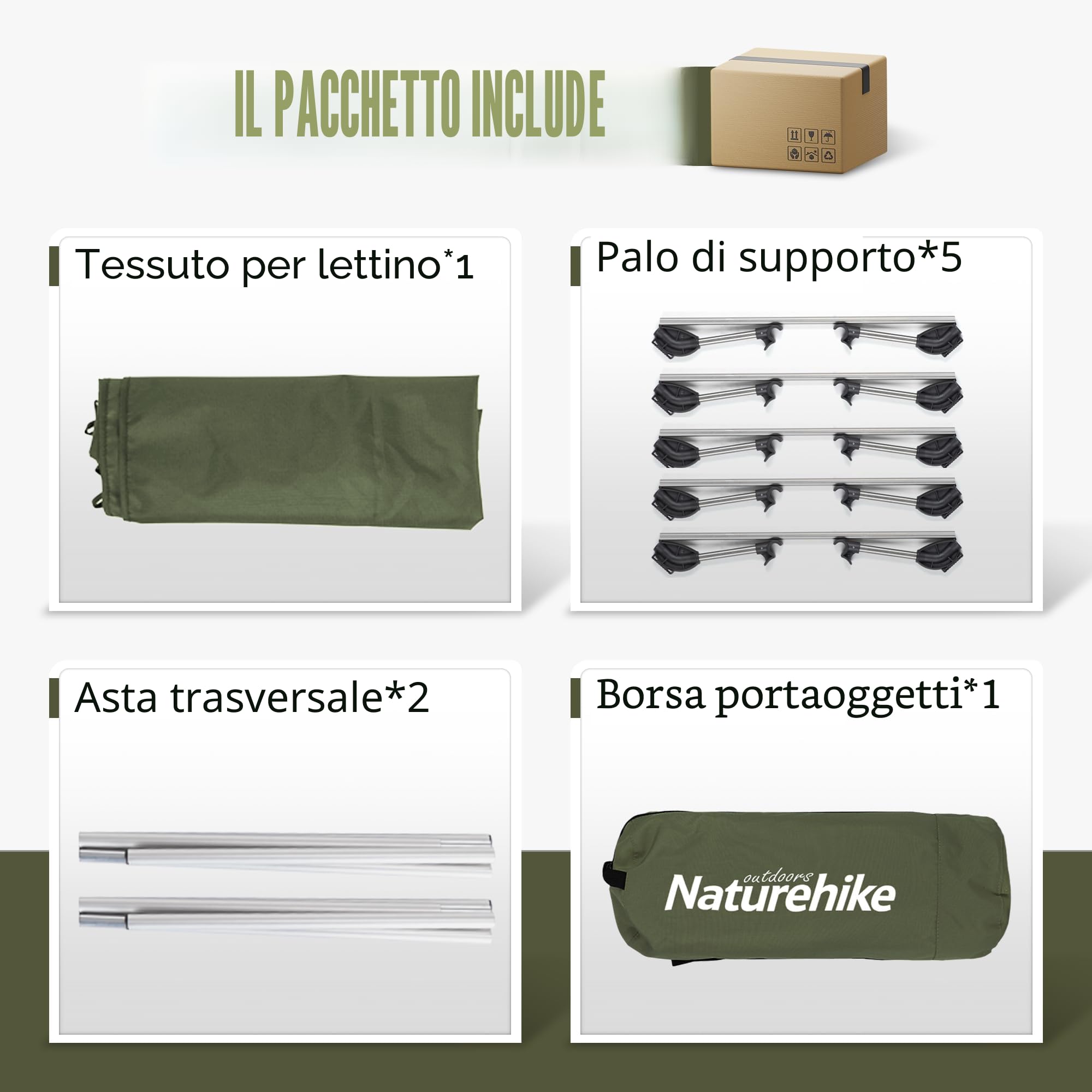 Naturehike Letto da Campeggio Pieghevole Compatto,Ultraleggero Portatile per Alpinismo Pesca Giardino Campeggio Ufficio,Carico Massimo 150 kg