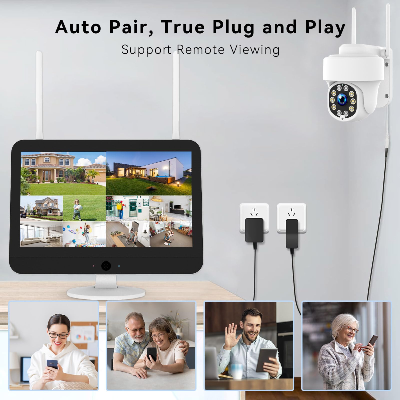 5MP Wireless Security Camera System With Monitor – 4 PTZ Cameras, Color Night Vision, Motion Tracking, 1TB HDD - View #11