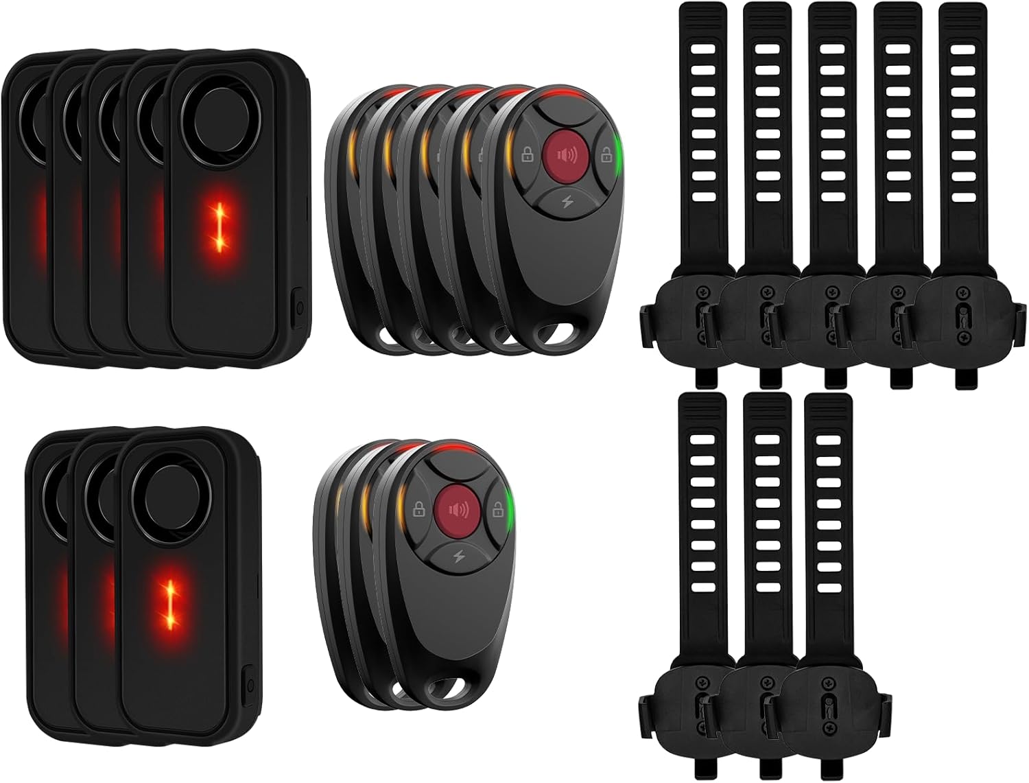 NineLeaf Car Alarm System with Remote –113dB Wireless Anti Theft Device,Security Lights for Cars,7 Sensitivity & 3 Volume,LED,Easy Installation, IP66 Waterproof, Long Battery Life for Cars, Bikes,8PK
