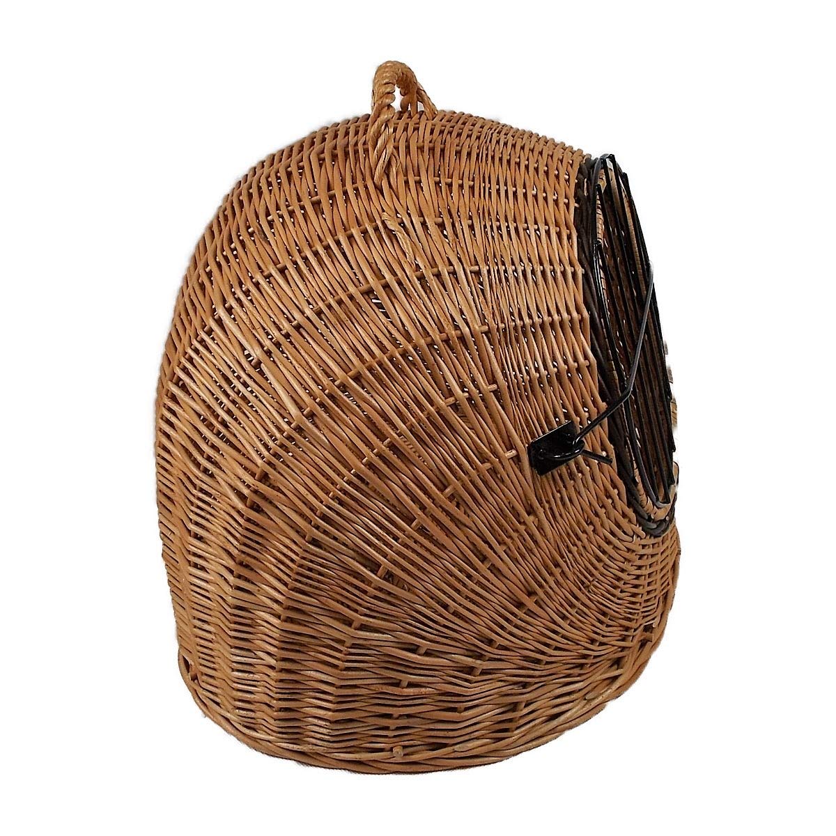 Weidenkorb Transportbox Für Katzen - Handgeflochtener Tragekorb Mit Metallgitter
