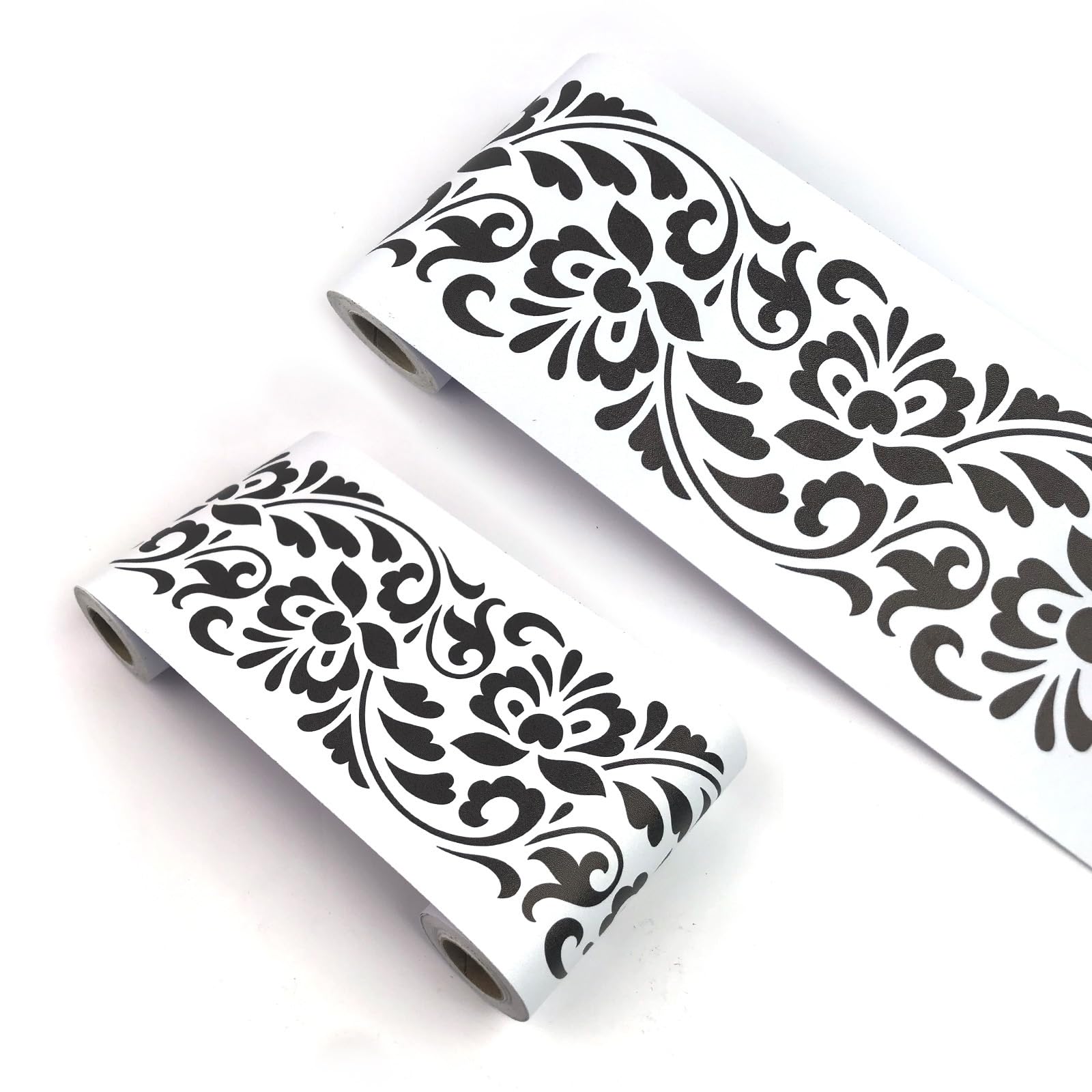 Visitryl Black White Yx312 Self Adhesive Wallpaper Border Wall Tiles Decorative, Peel And Stick Wall Border Bathroom Stickers 12Cm X 500Cm