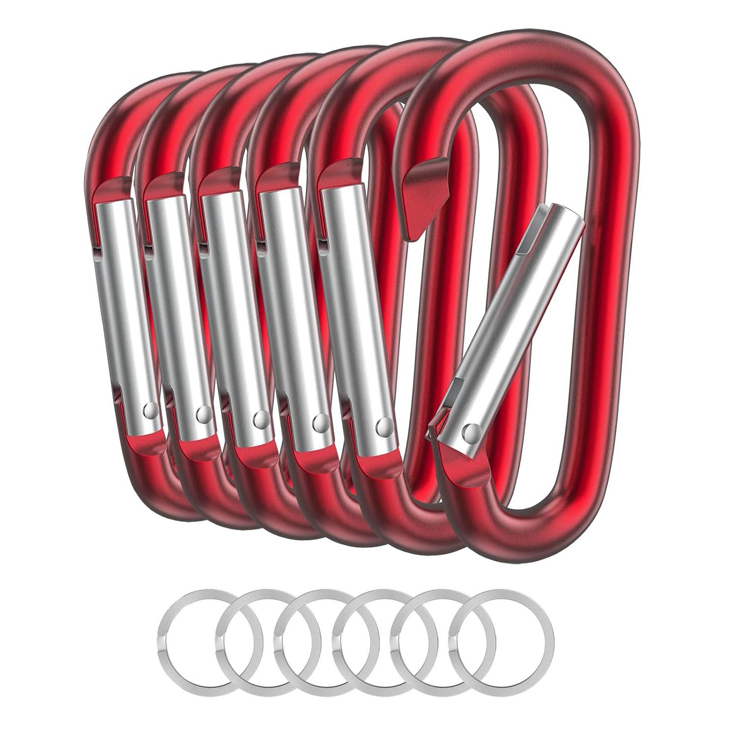 Carabiner Keychain Clip -3" Aluminum Carabiner D Ring, Caribeener Clips, Spring Snap Hook for Keychain Clip