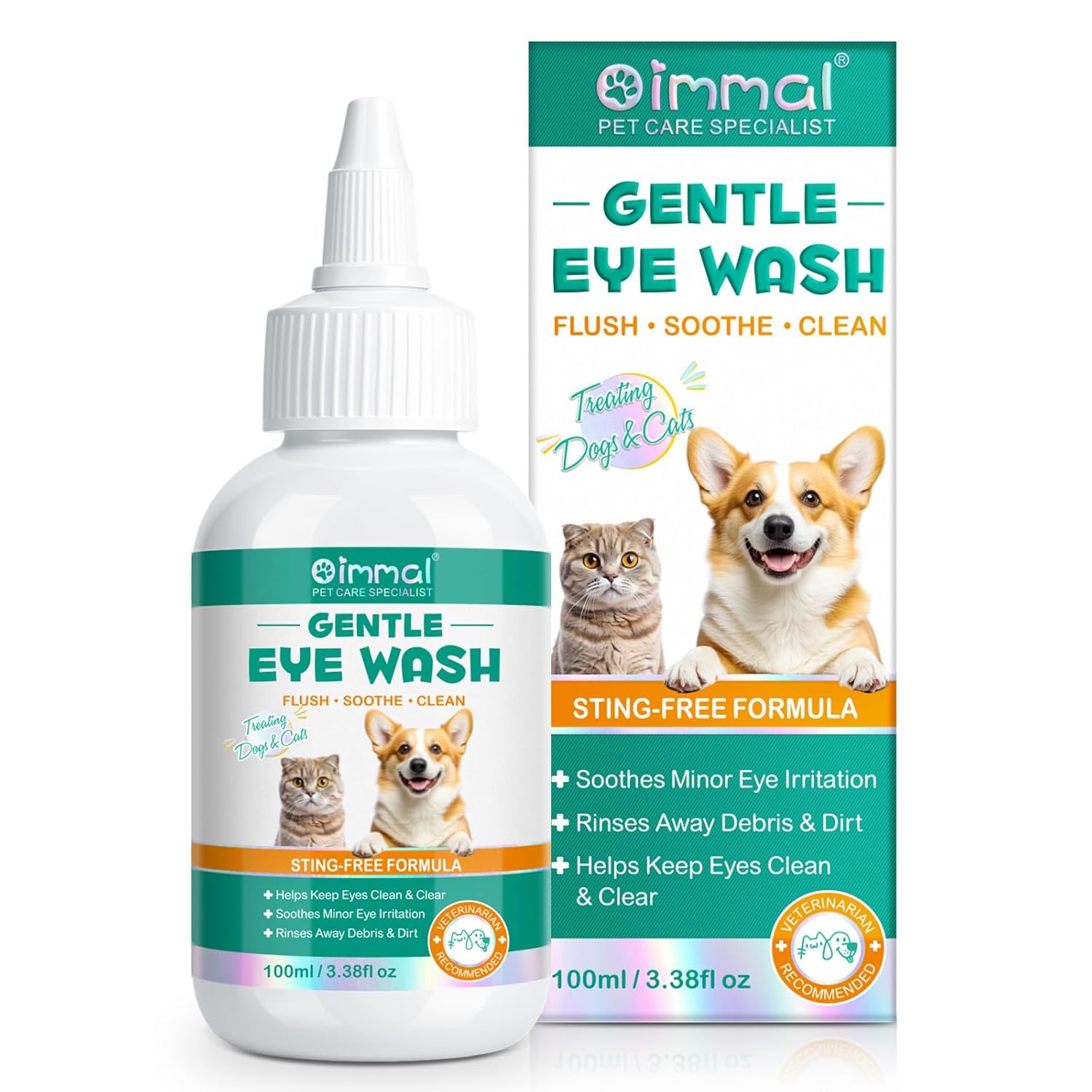 ISUNRISE Dog and Cat Eye Wash Tear Stain Cleaner Eye Drops for Dog and Cat Eye Infection Treatment