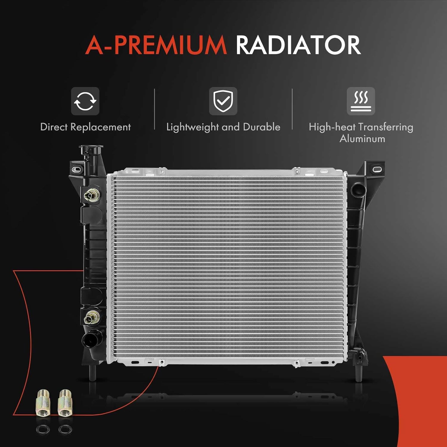 A-Premium Engine Coolant Radiator Assembly with Transmission Oil Cooler Compatible with Ford Aerostar 1986-1997, 2.8L 3.0L, Replace# E59H8005AA, E69Z8005F