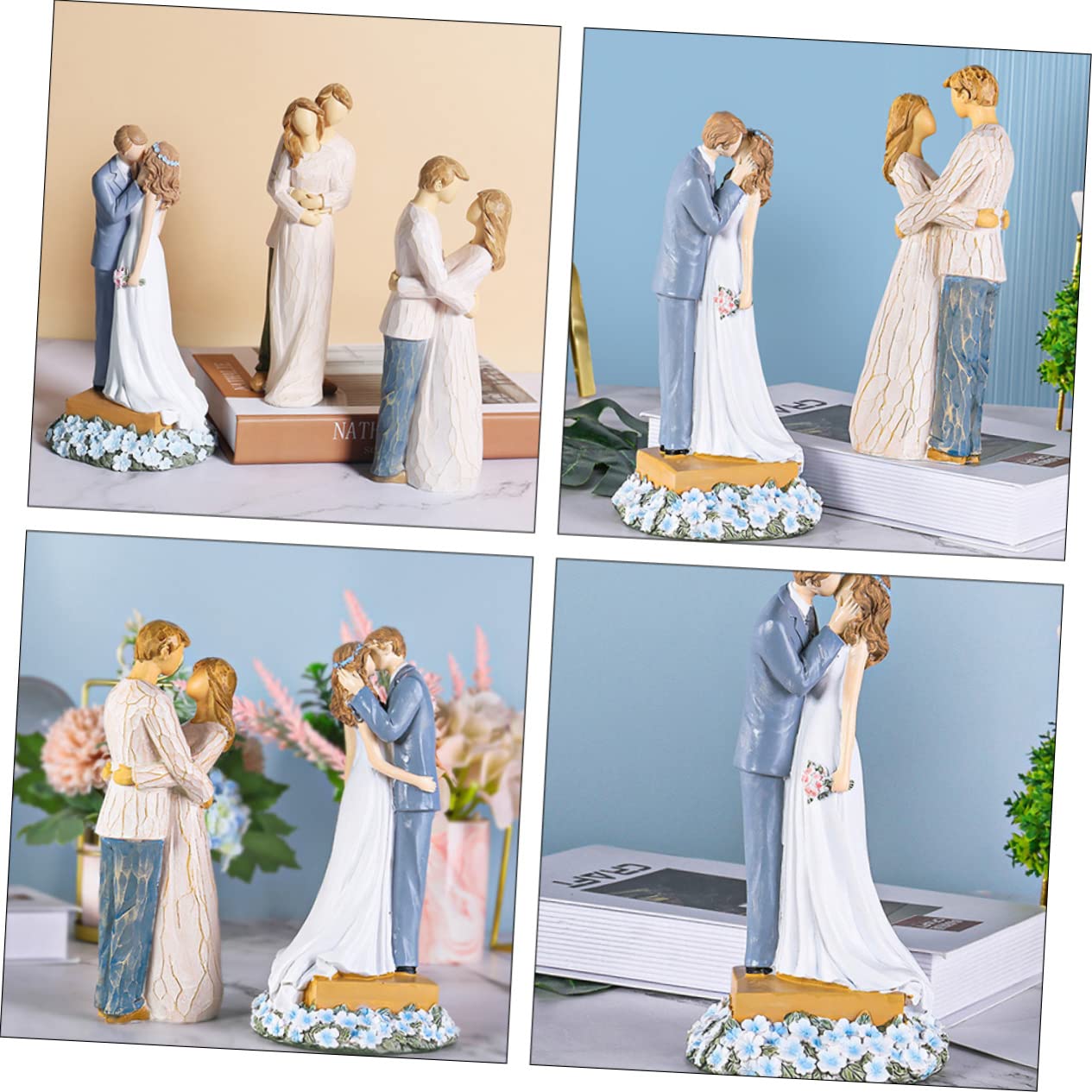 Hochzeitsskulptur aus Kunstharz Brautkleidornament als Wohnaccessoire Formstabile Hochzeitsdekoration für Tischschmuck Farbecht und Langlebig