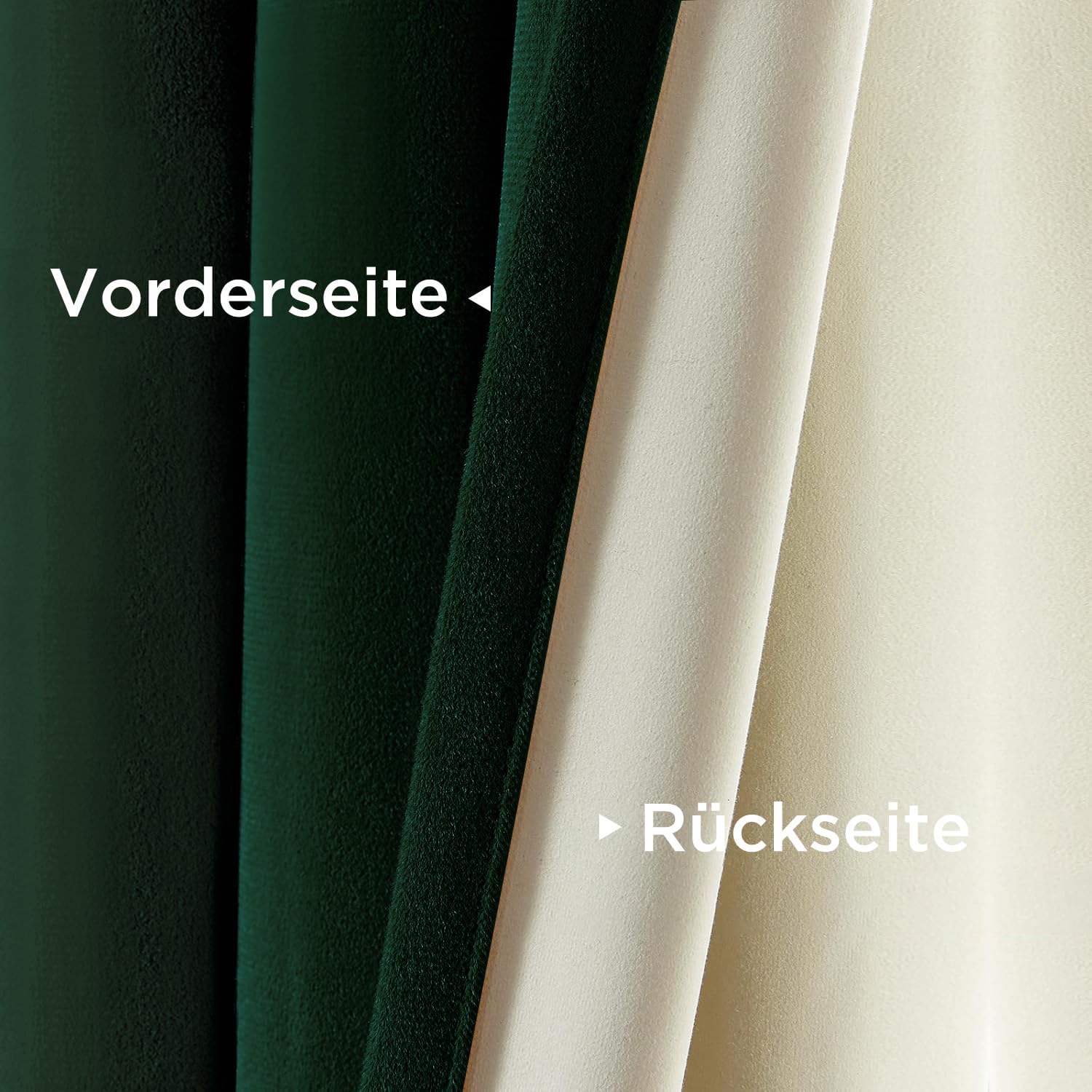 Joydeco 100% Blickdicht Samt Vorhänge mit Kräuselband 2 er Set H 260 x B 140 Dunkelgrün Schienensystem Schiebevorhang Verdunkelung Thermovorhang Kälteschutz Gardinen Schlafzimmer Wohnzimmer Curtains
