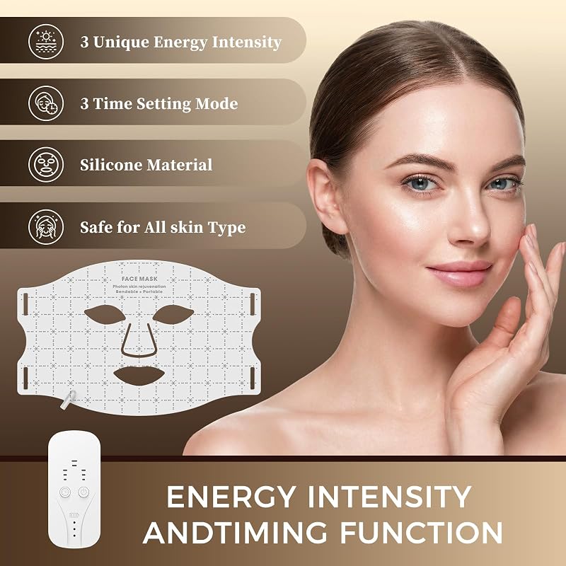 Red Light Therapy for Face, 7-1 Colors LED Light Therapy mask, Rechargeable LED Face Mask for Anti-Aging, Skin Firming & Radiant Glow at Home image 5