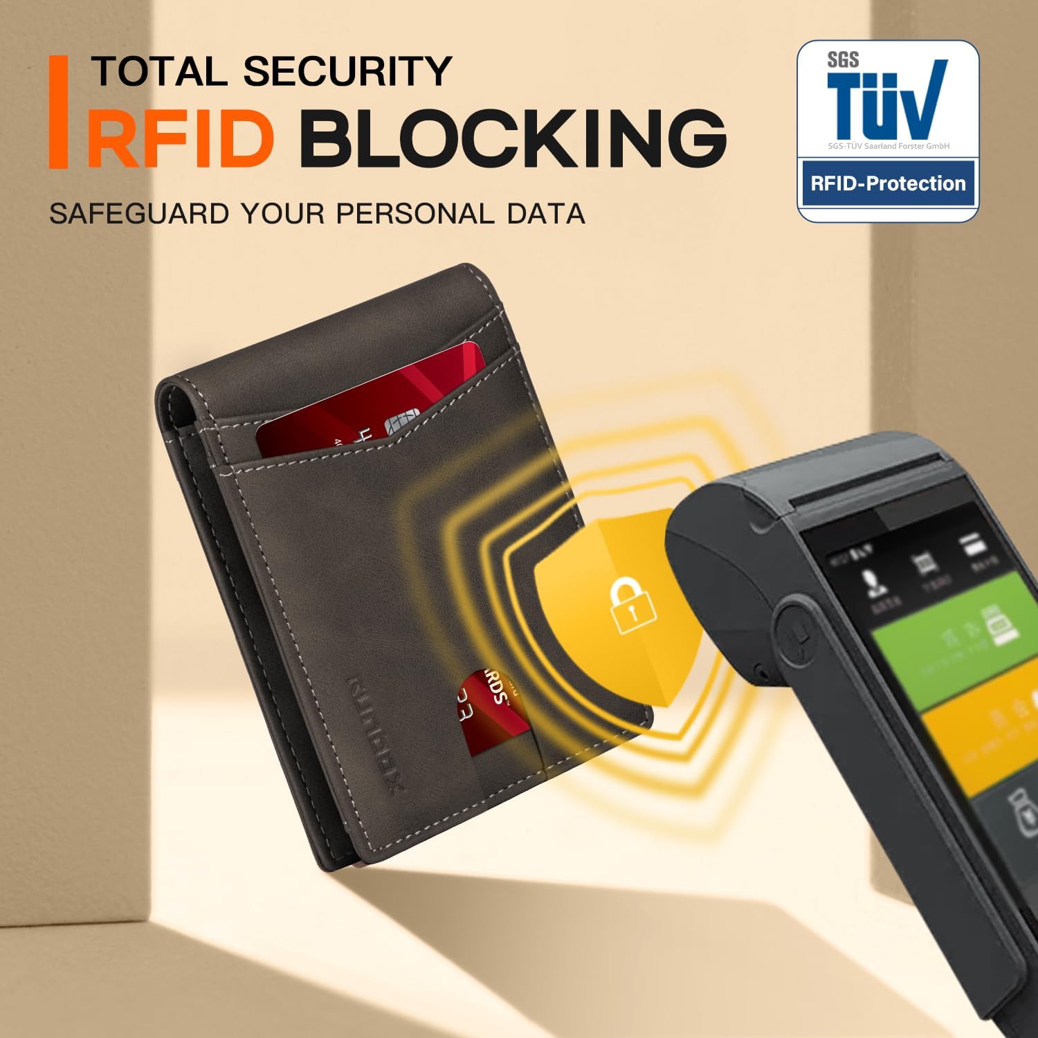 RUNBOX Wallet for Men Slim Leather Bifold RFID Blocking Minimalist Front Pocket Design with Gift Box - Image 6