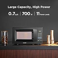 Vista 6 de COMFEE' Lavadora portátil de 1.6 pies cúbicos, capacidad de 11 libras, lavadora compacta totalmente automática y horno microondas EM720CPL-PMB