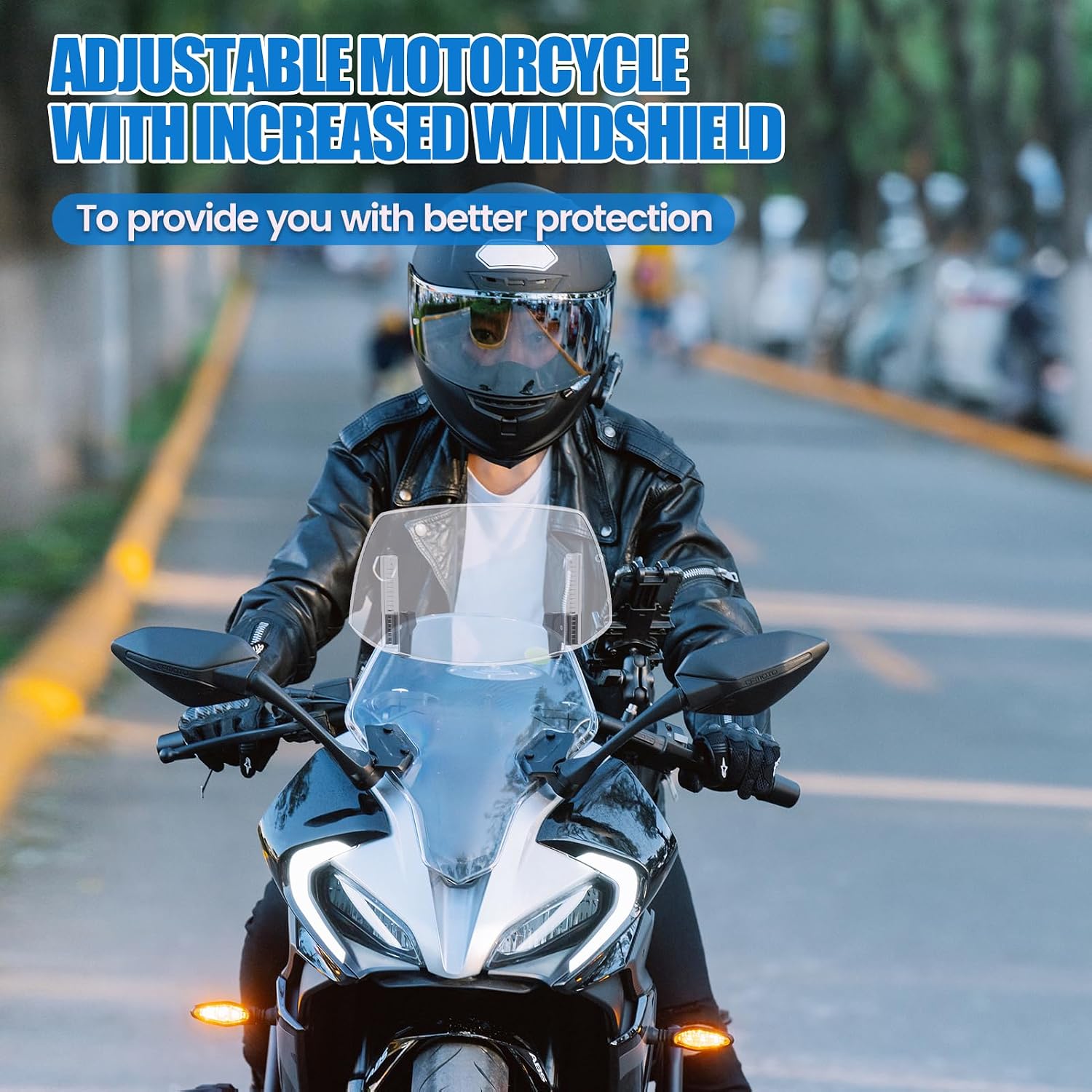 Motorcycle Windshield Extension Universal Heightened Clip On Wind Deflector 29.5*17.5cm ABS Windscreen Extender Spoiler Suitable for motorcycles with front windshields