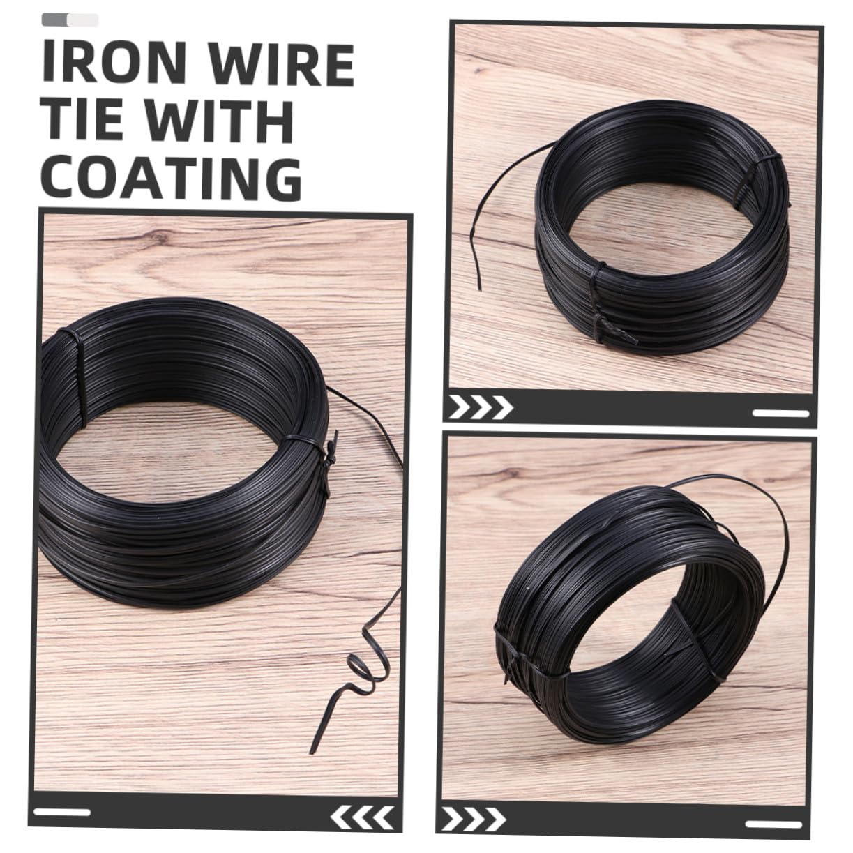 WOONEKY 2 Piezas Alambre Recubierto Negro Flexible para Jardinería y Manualidades Metros Resistente y Duradero de Unidades para Atar Plantas y Estructuras