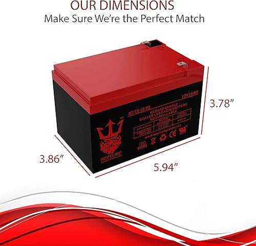 Miniatura 7 de Neptune 15165070 MX650 Dirt Rocket 12V 15AH F2 - Paquete de 3 unidades