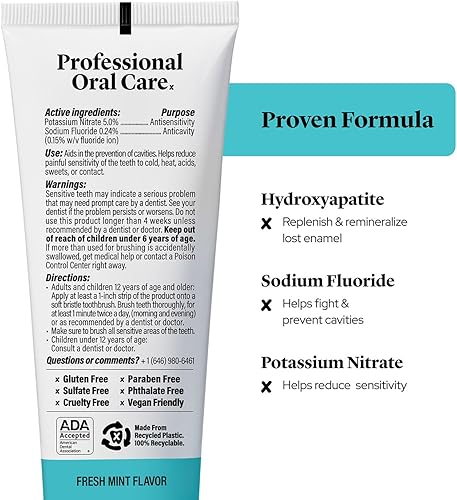 Miniatura 7 de Made by Dentists Pasta de dientes profesional de reconstrucción de esmalte Paquete de 2 Pasta de dientes nano hidroxiapatita remineralizante con