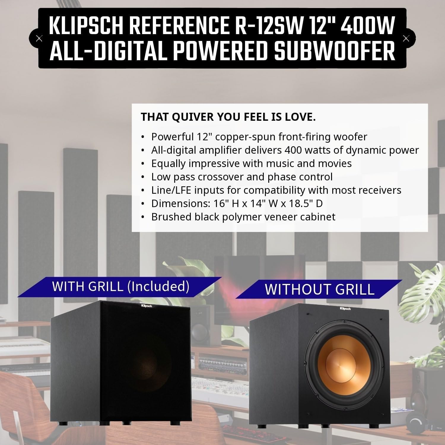Klipsch Reference R-26FA Dolby Atmos Floorstanding Speaker (Pair) + R-12SW 12″ Subwoofer – Premium Home Theater Tower & Deep Bass Sub Bundle