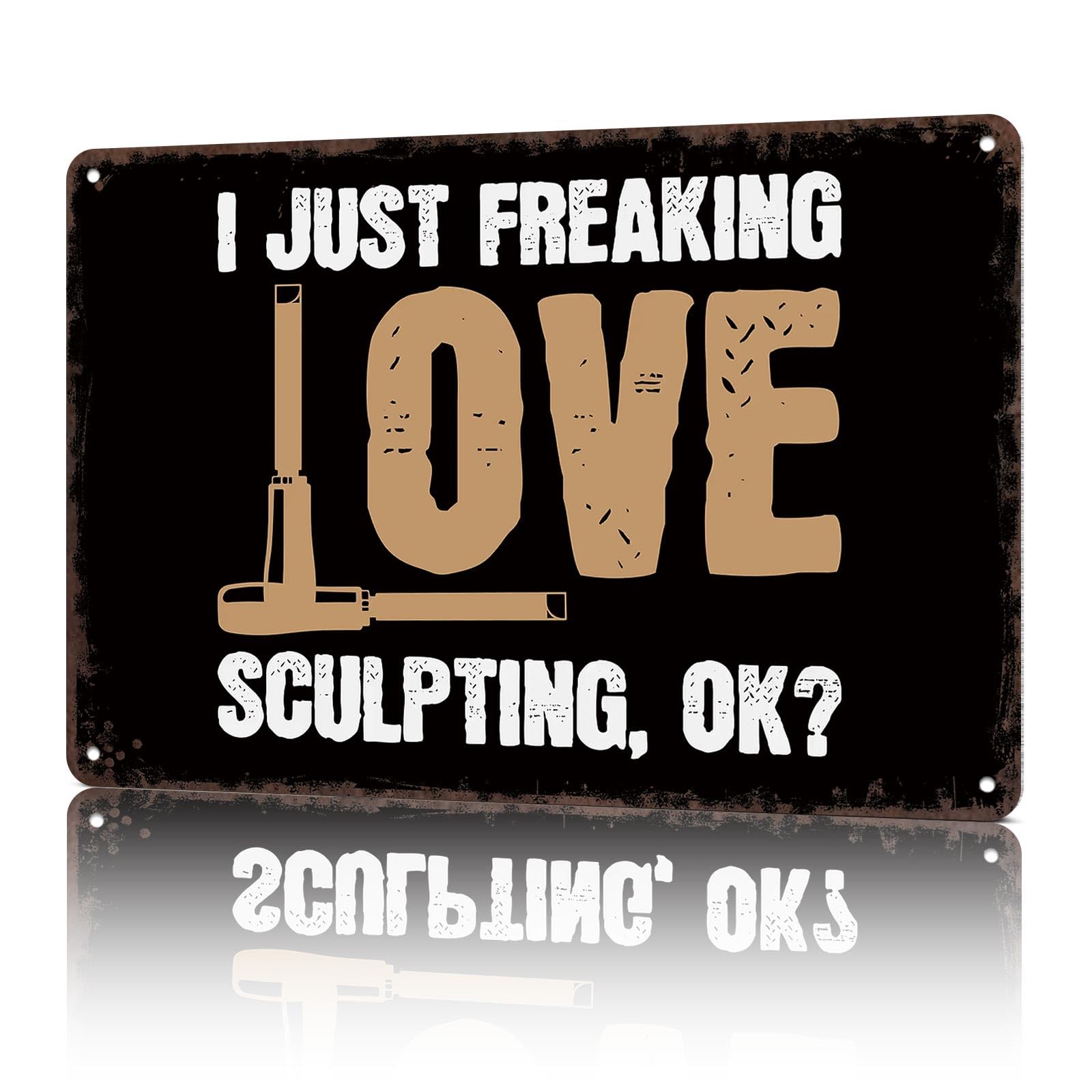 KWQDOZF Vintage Metal Signs Sculpting Joke Saying Funny Tin Sign Poster Wall Art For Home Room Bedroom Office Decor 8x12inch