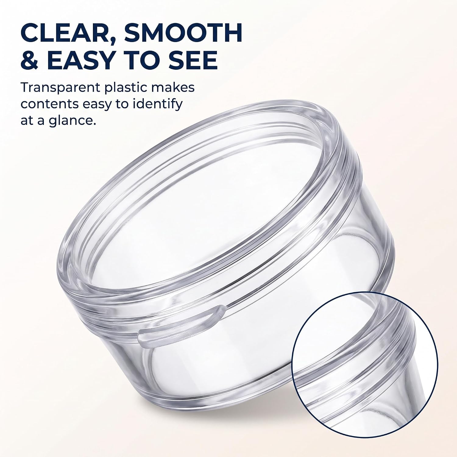 6Pcs 5g Clear Plastic Cosmetic Jars with Snap Lids – Mini Sample Storage Containers for Makeup, Travel, Mixing – Airtight, Leakproof with Portable Lids for Beauty Products and Paints 