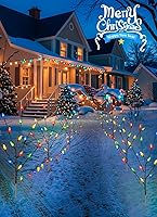 Vista 8 de Brightown Luces de Navidad para exteriores, 8 unidades, 156 luces LED C6, ramas, luces enchufables, 8 modos, impermeables, decoración de luces