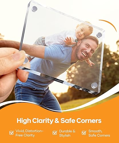 Miniatura 3 de 2 clips de fotos para visera de automóvil, marco de fotos cuadrado magnético de 3 x 3.5 pulgadas para visera solar de automóvil, pantalla acrílica