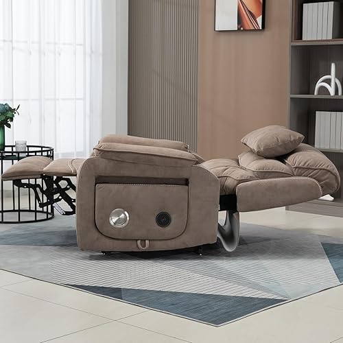 Power Lift Lazy Boy Recliner Chair, 2 Motor Flat Recliner, Nursing Lift Chair with Massage and Lumbar Heating, Adult Power Recliner with Side Pockets, Folding Table, Remote Control