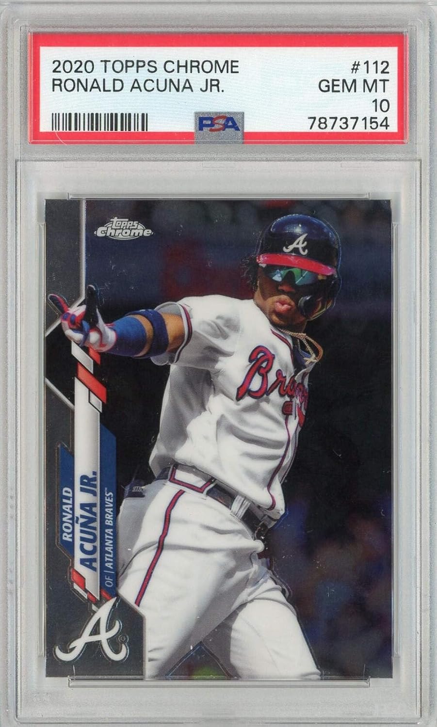 Graded 2020 Topps Chrome Ronald Acuna Jr. #112 Baseball Card PSA 10 Gem Mint