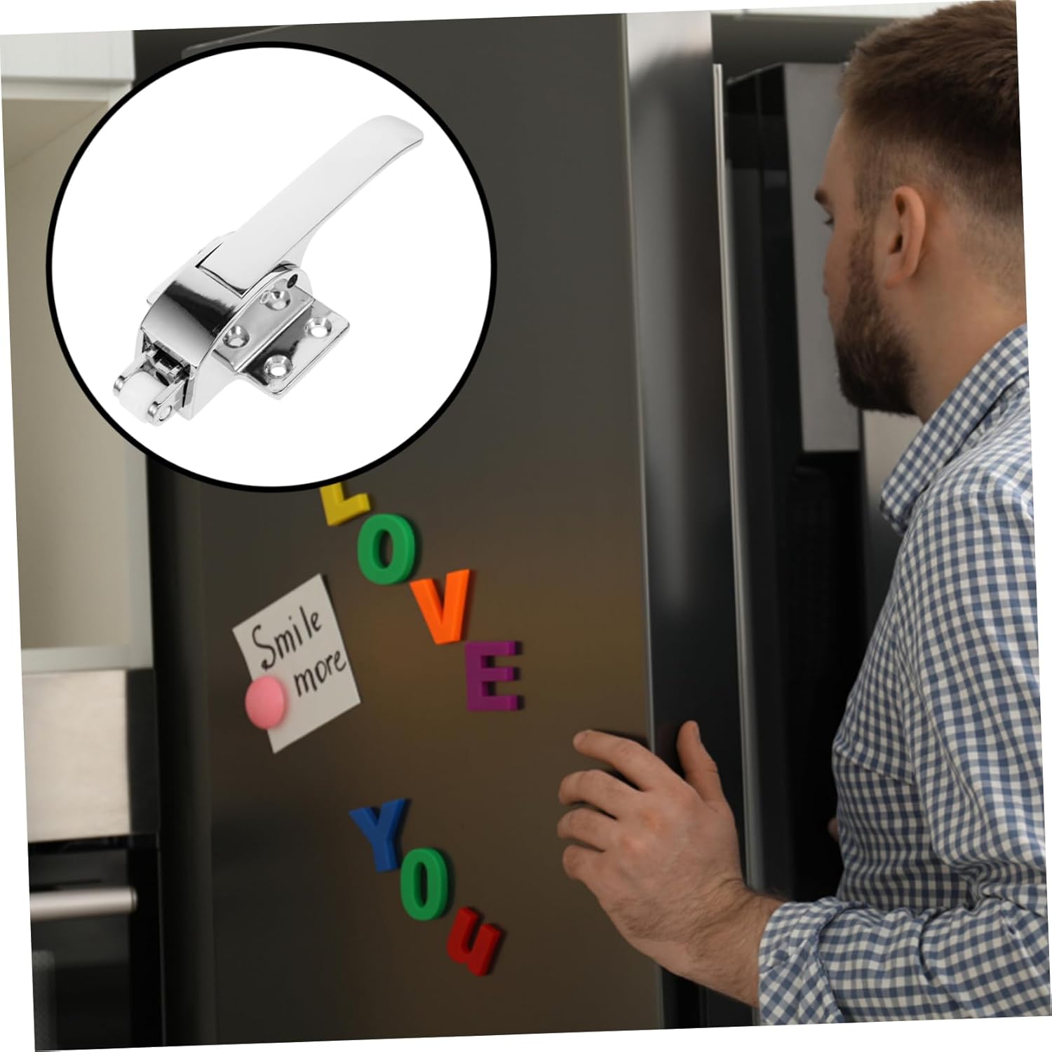 3pcs Refrigerator Latch for Freezer Door Metal Handle for Coolers Easy to Install Fit for Home and Business Use Latch for Daily Needs