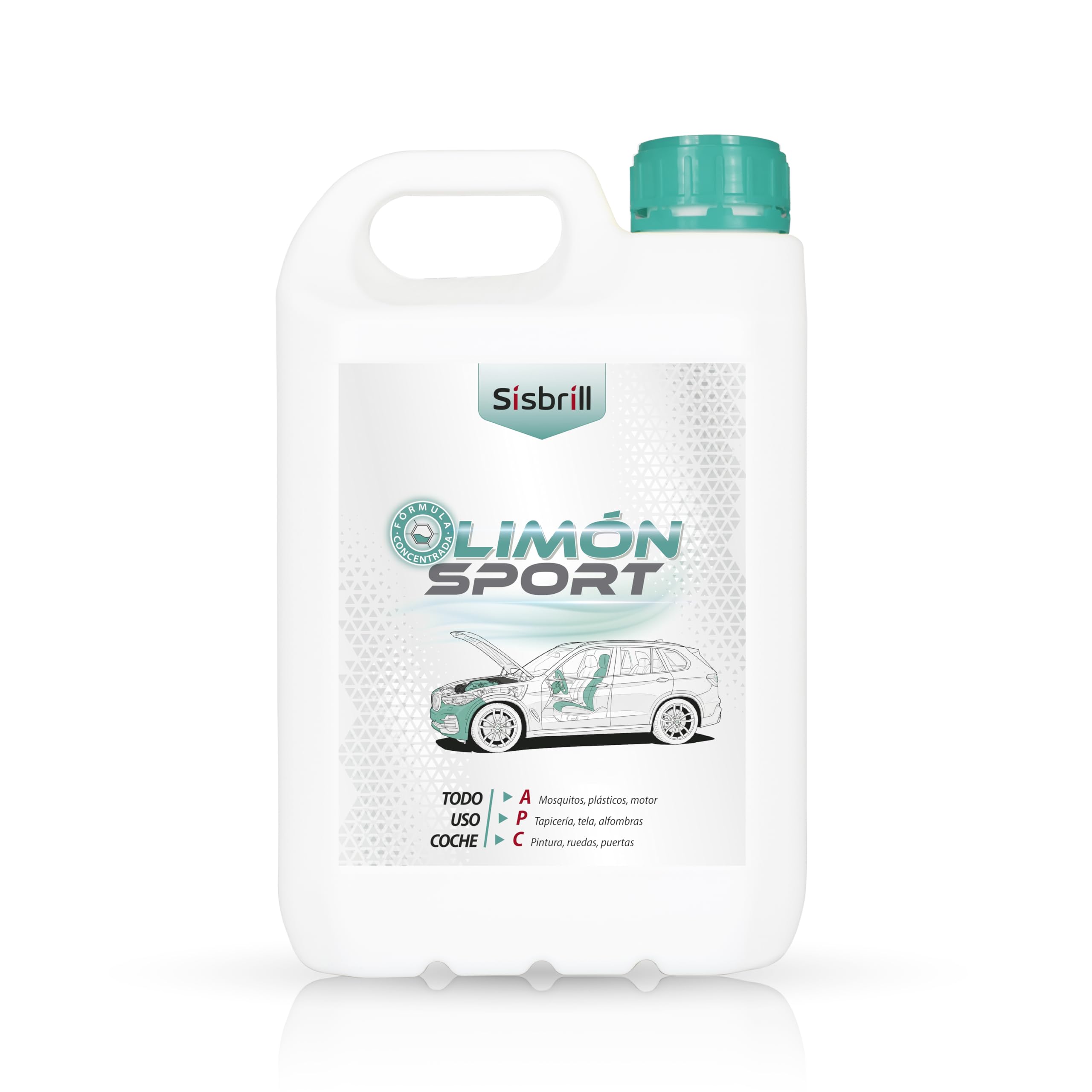 Sisbrill Limon Sport, veicolo concentrato per interni ed esterni più pulito - Tappezzeria, cruscotto, pelle, zanzare - 5 litri
