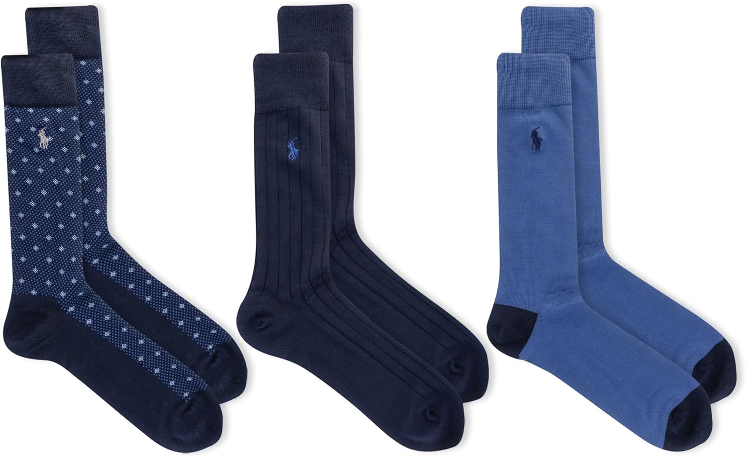 Polo Ralph Lauren Men's Super Soft Birdseye Dress Crew Socks (3-Pack)