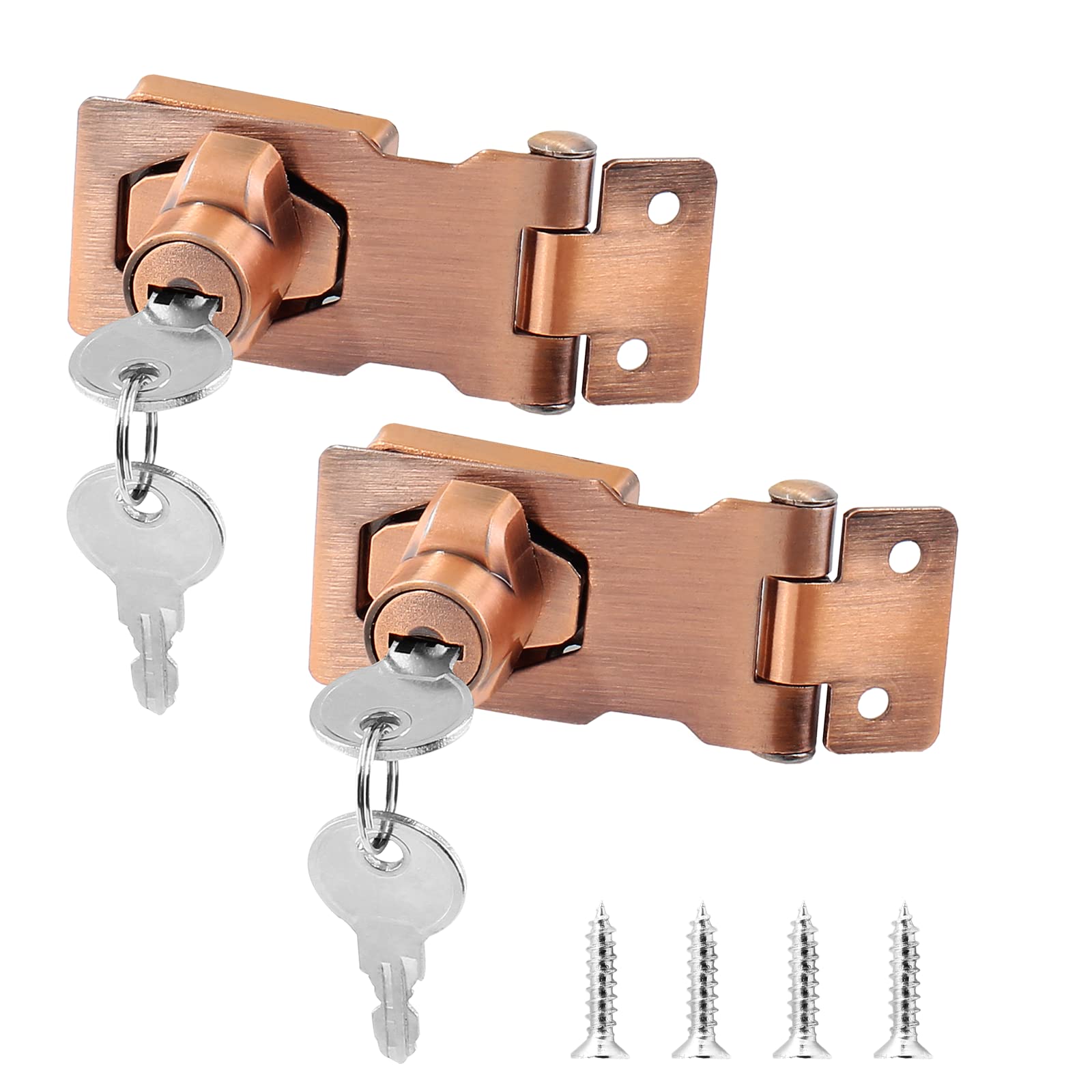 Sourcing Map 2.5-Pulg Con Llaves Cerrojo Cerradura Zinc Aleación Perilla Giratoria Cerrojo Bloqueo Llave W Tornillos Para Puerta Gabinete Llaves Diferentes Negro 2Pcs