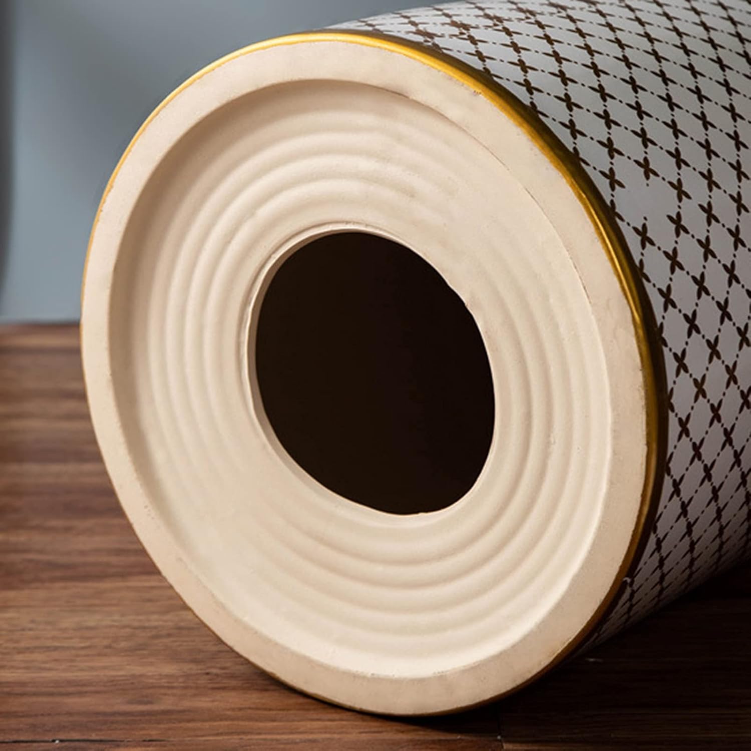 Decorative garden stools, Ceramic Drum Stool，Garden Decorative Stool, Suitable for Garden, Patio, Lawn,Home Indoor & Outdoor(F)