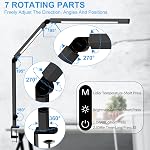 LED Desk Lamp with Clamp, Architect Desk Lamp with Dual Light and Adjustable Swing Arm, Clip-on Eye-Care 4 CCT Modes & 5 Brightness Levels Table Light Modern Desk Light for Dorm Home Office