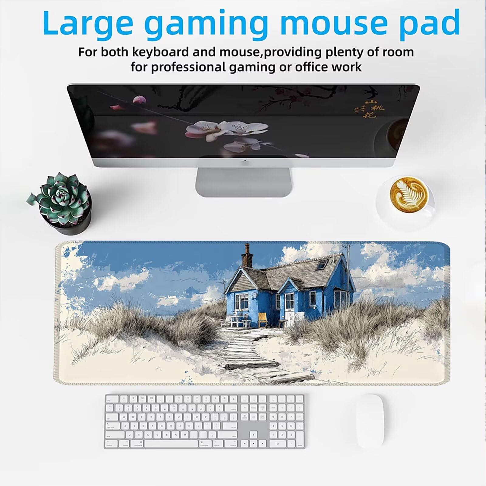 Podkładka pod mysz 1200 x 600 mm Podkładka pod mysz dla graczy, bardzo cienka podkładka na biurko Antypoślizgowa gumowa podstawa Lepsza szybkość i precyzja do komputera, komputera, krajobrazu pracy 2