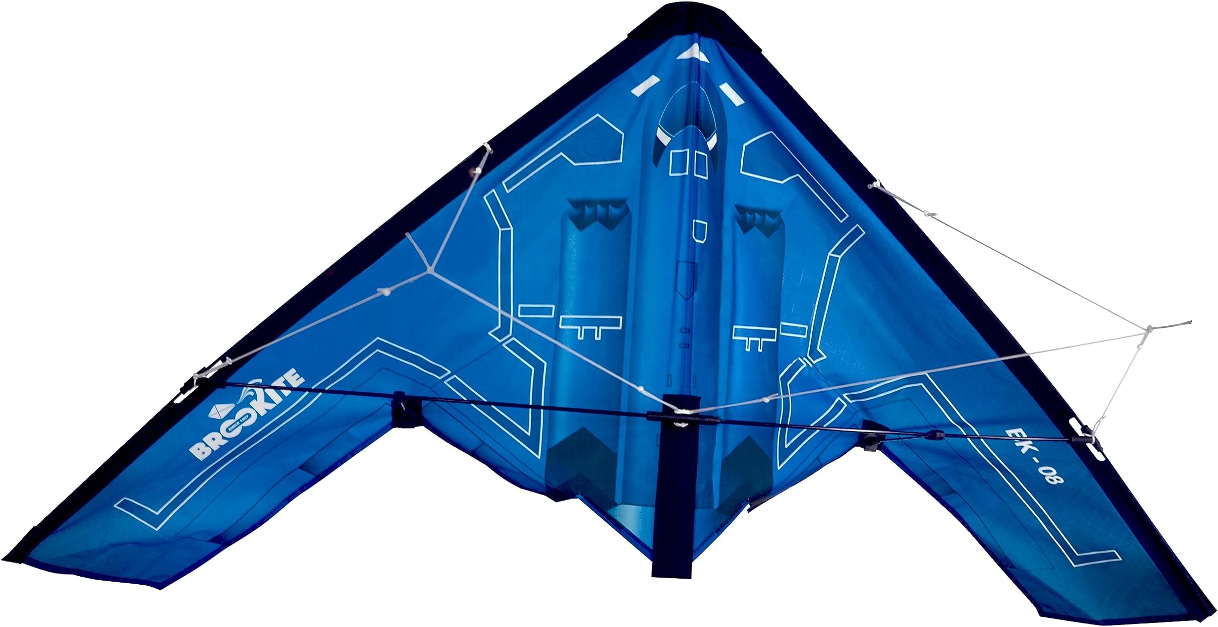 BROOKITE from Peterkin | Stunt Bomber Sport Kite | Blue Kite - 50cm x 100cm - Polyester Ripstop with 2 handles | Kites | Outdoor Toys | Sport & Leisure | Ages 8+